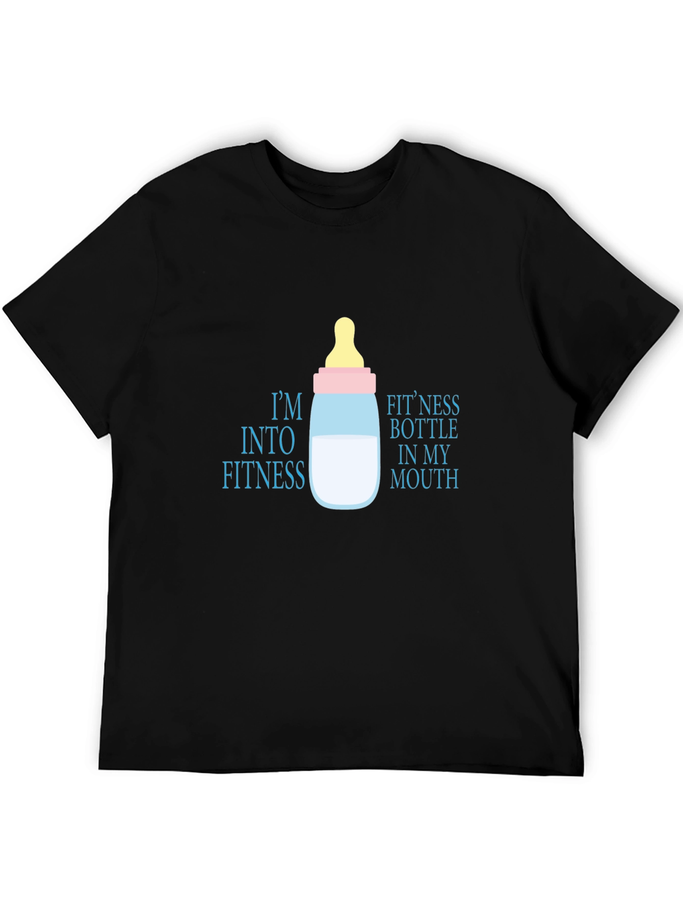 Humorous Fitness Bottle Graphic T-Shirt