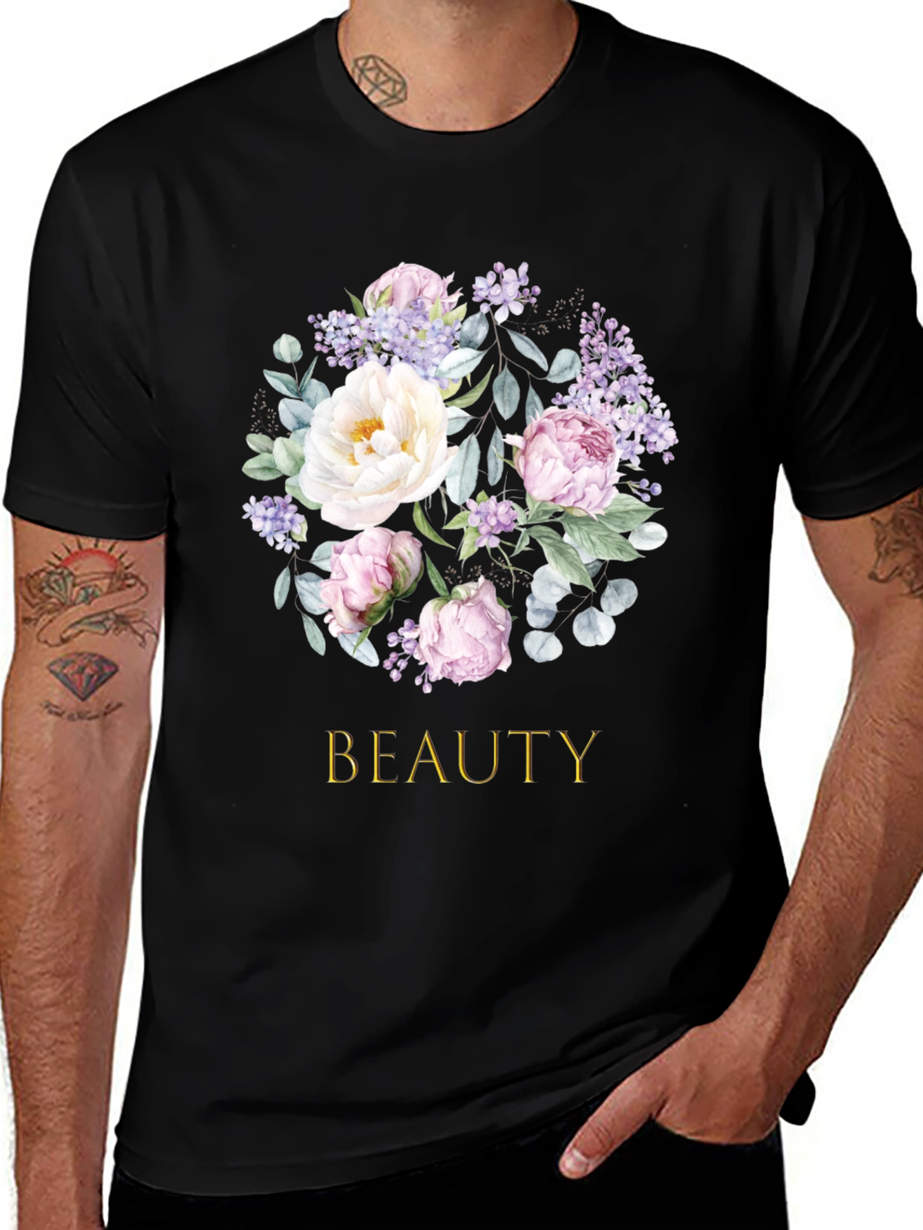 Floral Beauty T-Shirt - Elegant Botanical Design