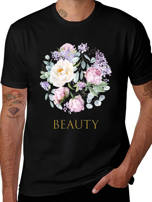 Floral Beauty T-Shirt - Elegant Botanical Design