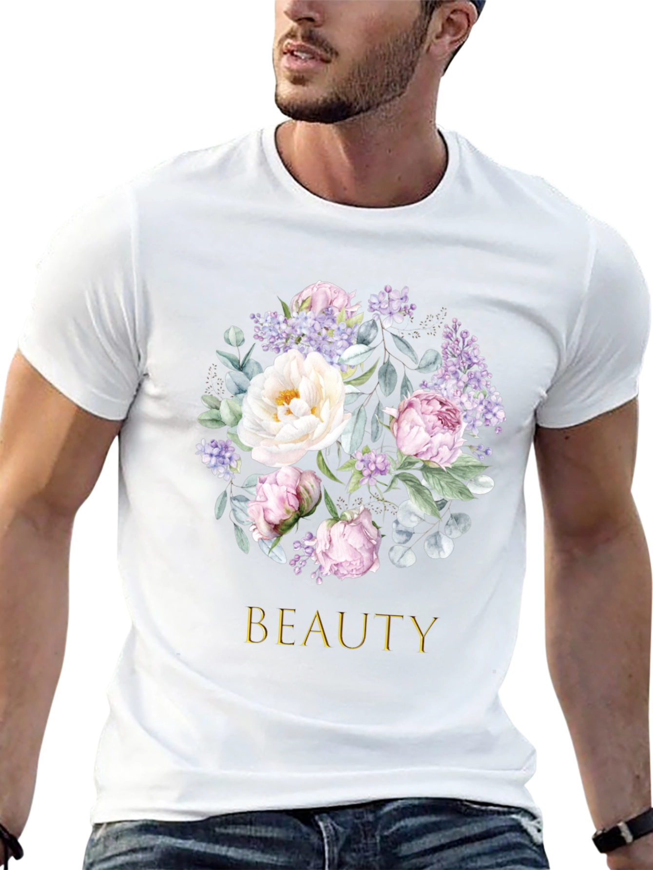 Floral Beauty T-Shirt - Elegant Botanical Design