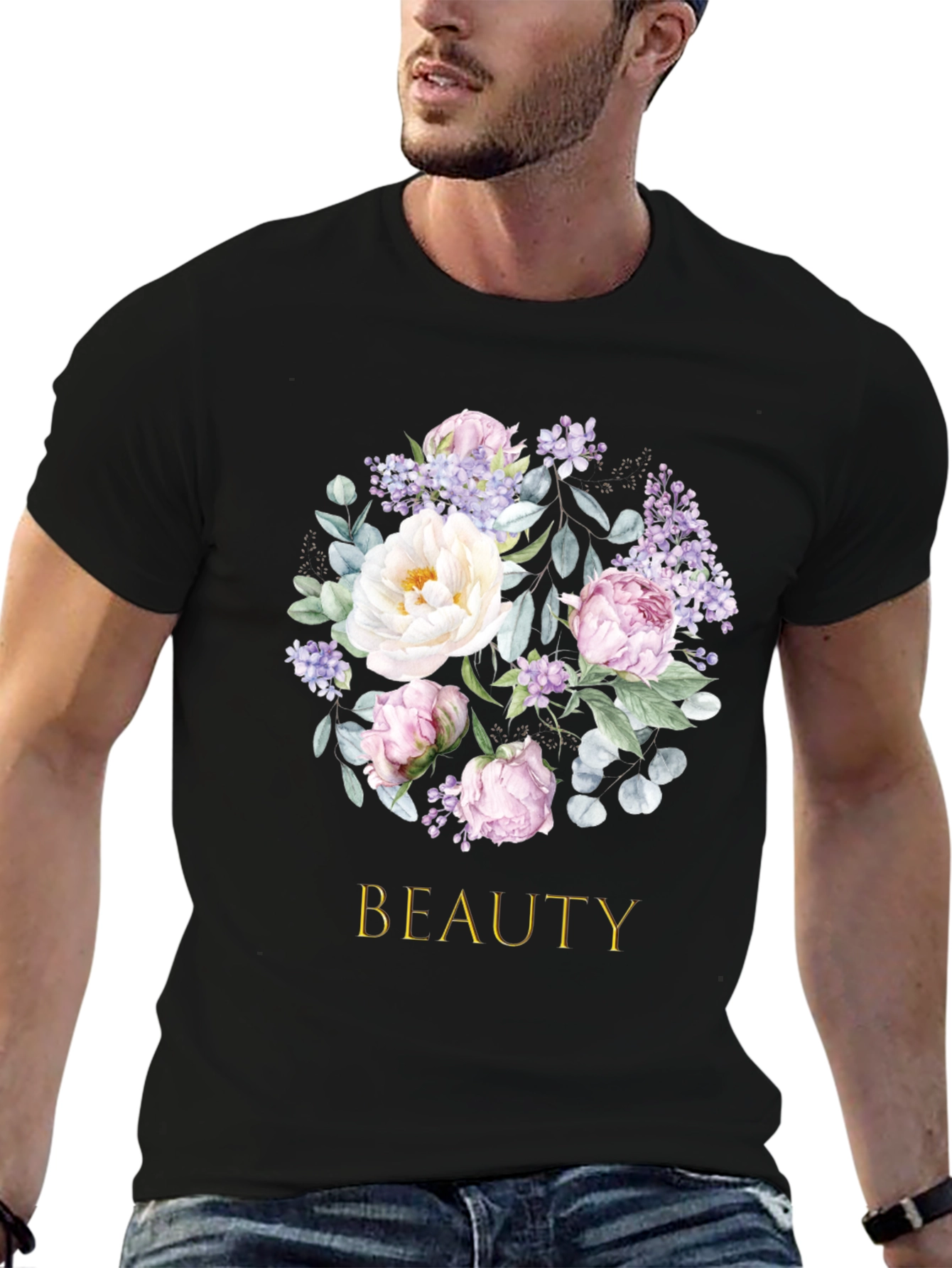 Floral Beauty T-Shirt - Elegant Botanical Design