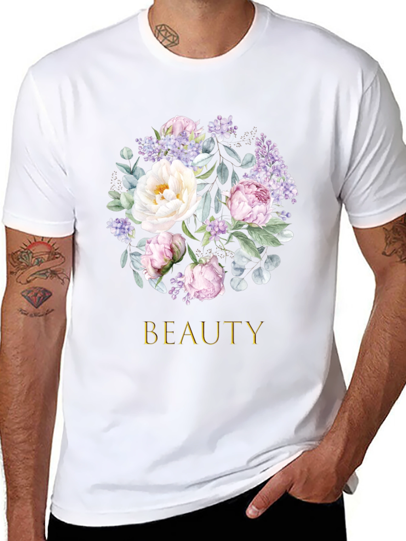 Floral Beauty T-Shirt - Elegant Botanical Design