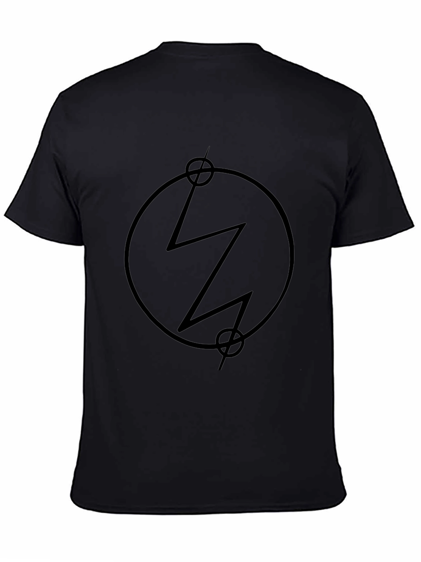 Geometric Circle Lightning Black T-Shirt