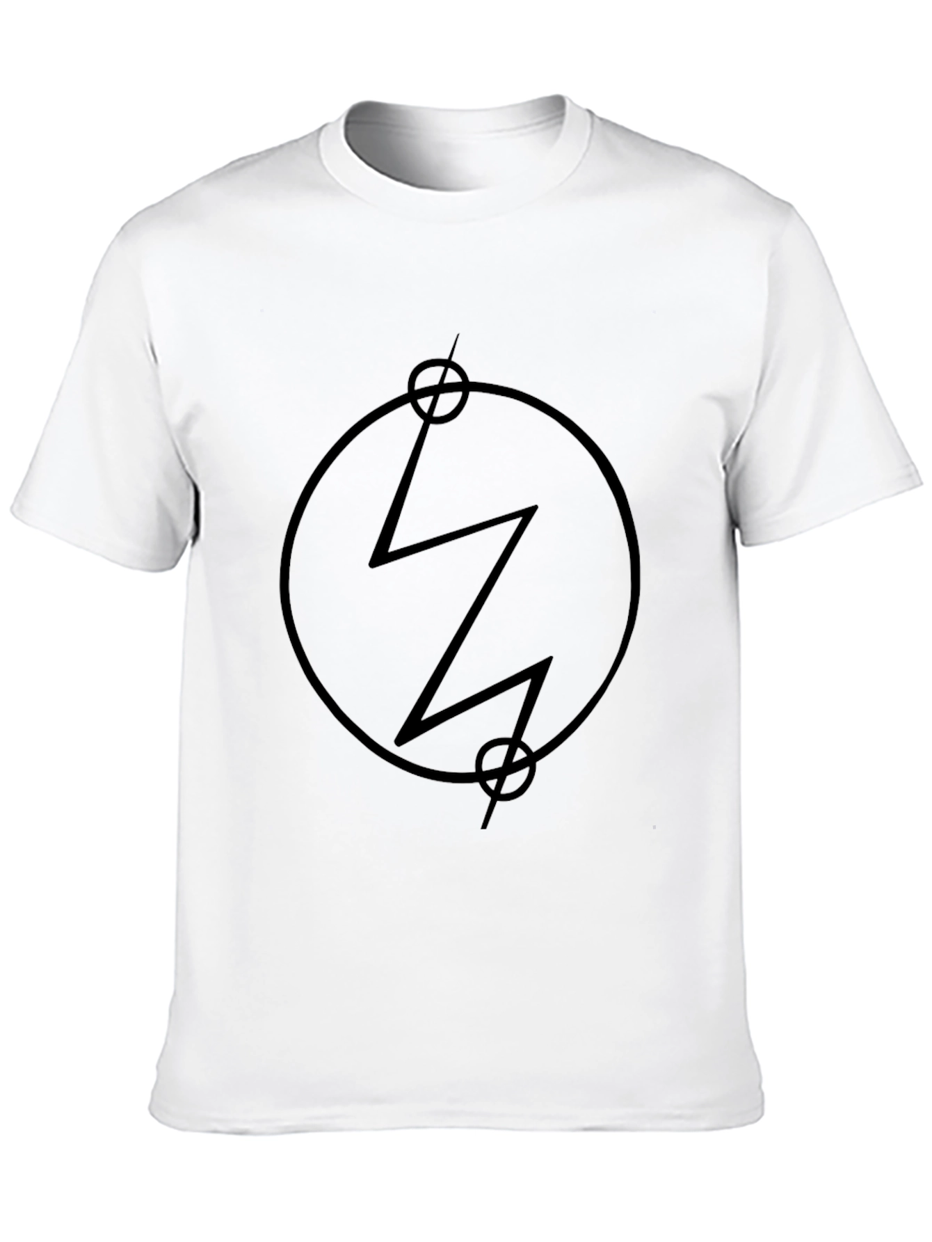 Geometric Circle Lightning Black T-Shirt