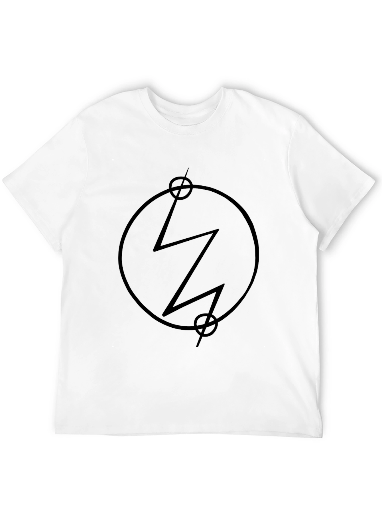 Geometric Circle Lightning Black T-Shirt