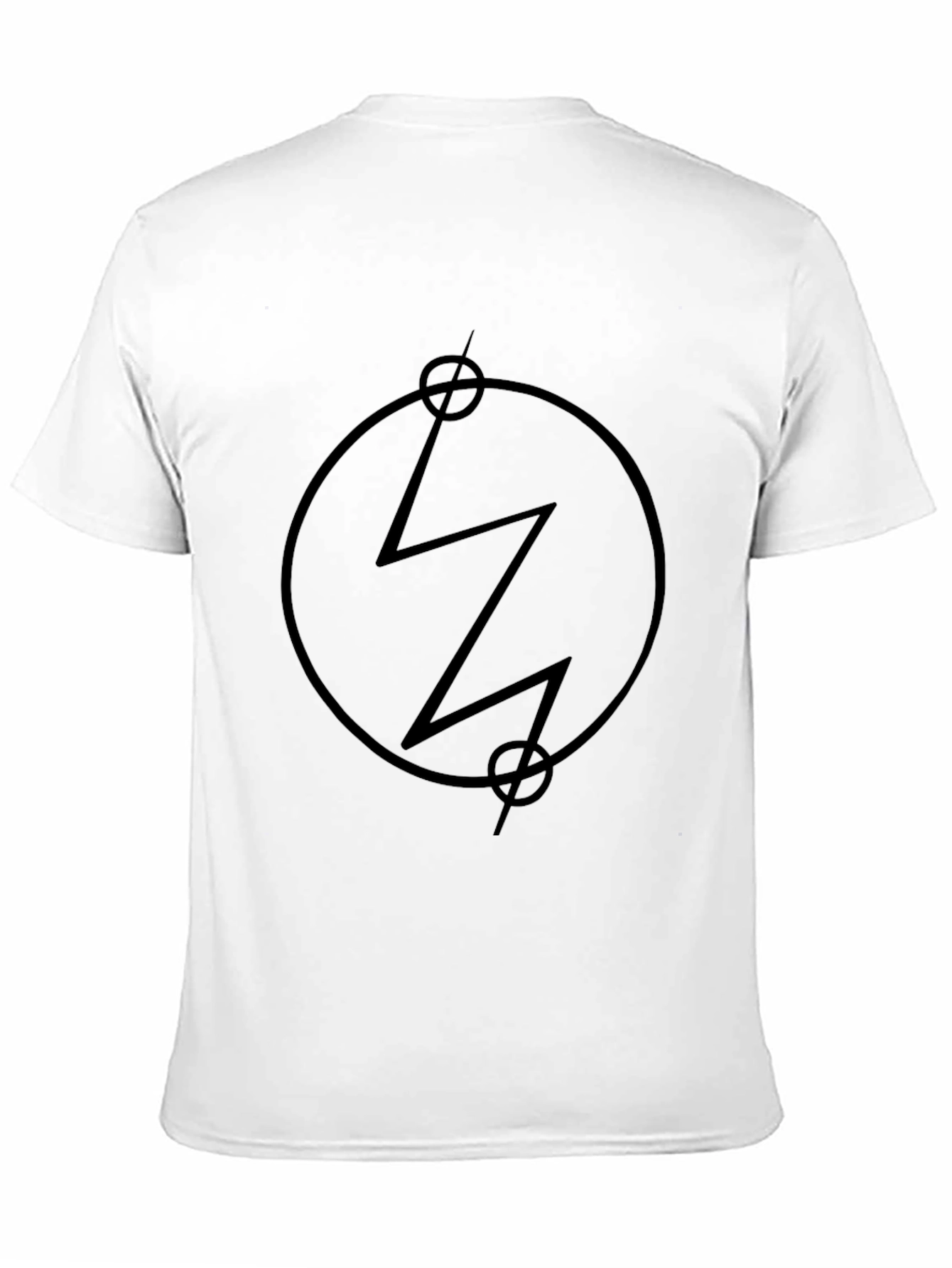 Geometric Circle Lightning Black T-Shirt