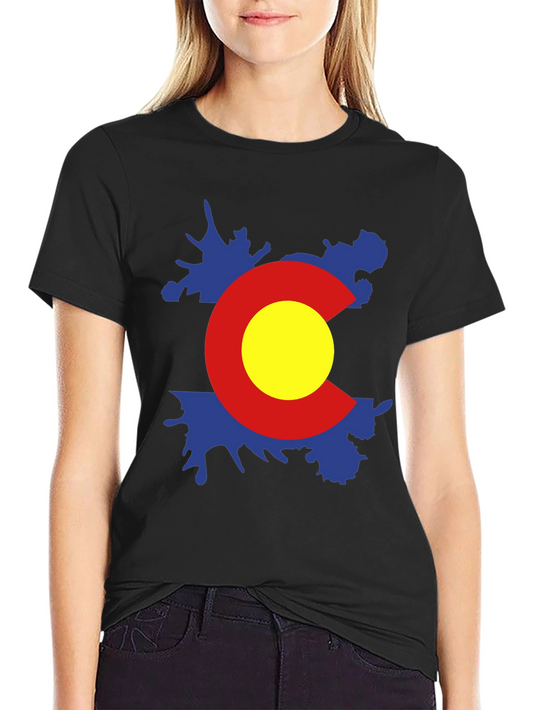 Colorado Flag Graphic Tee - Black Cotton Blend