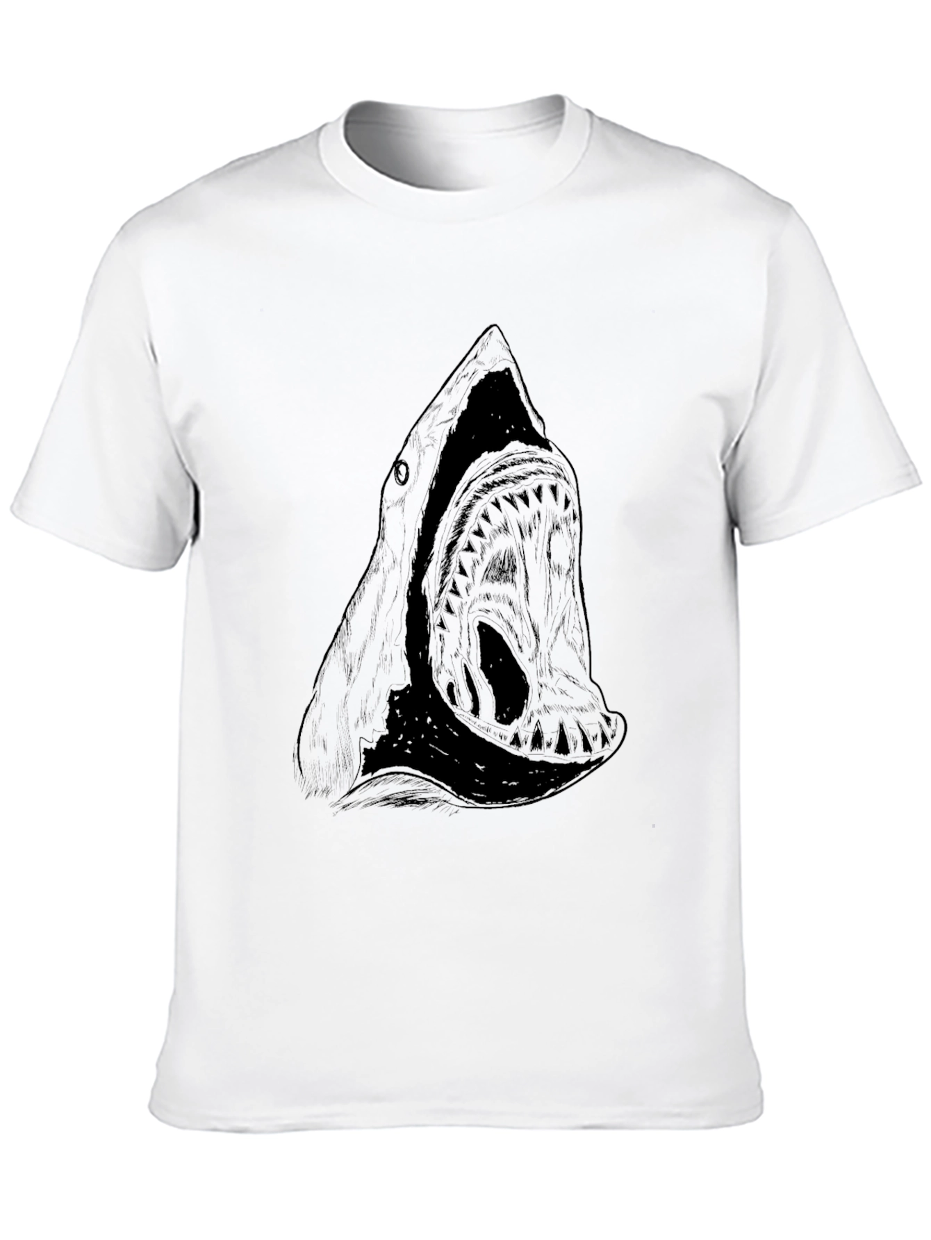 Mens Black Shark Graphic Tee