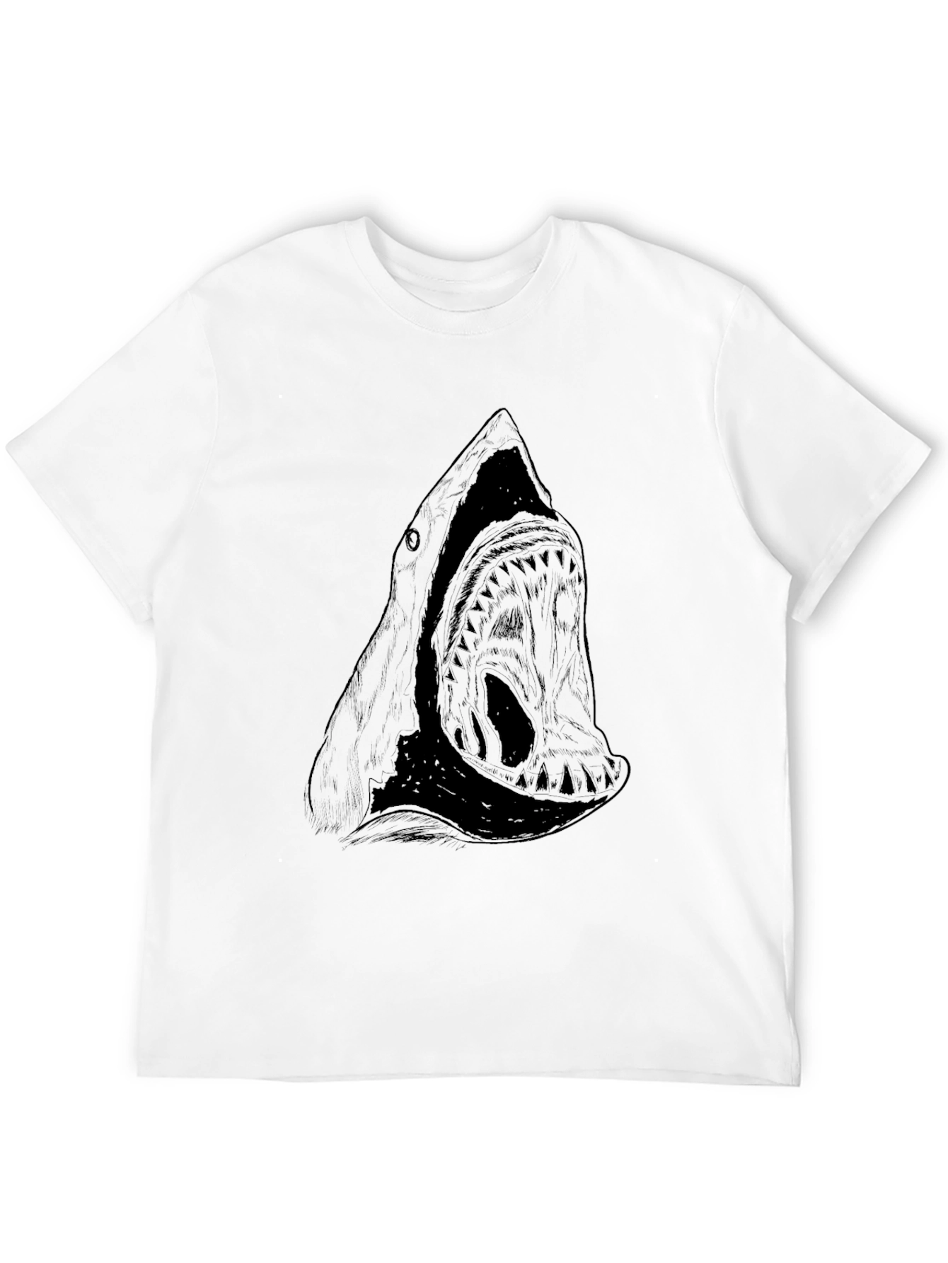 Mens Black Shark Graphic Tee
