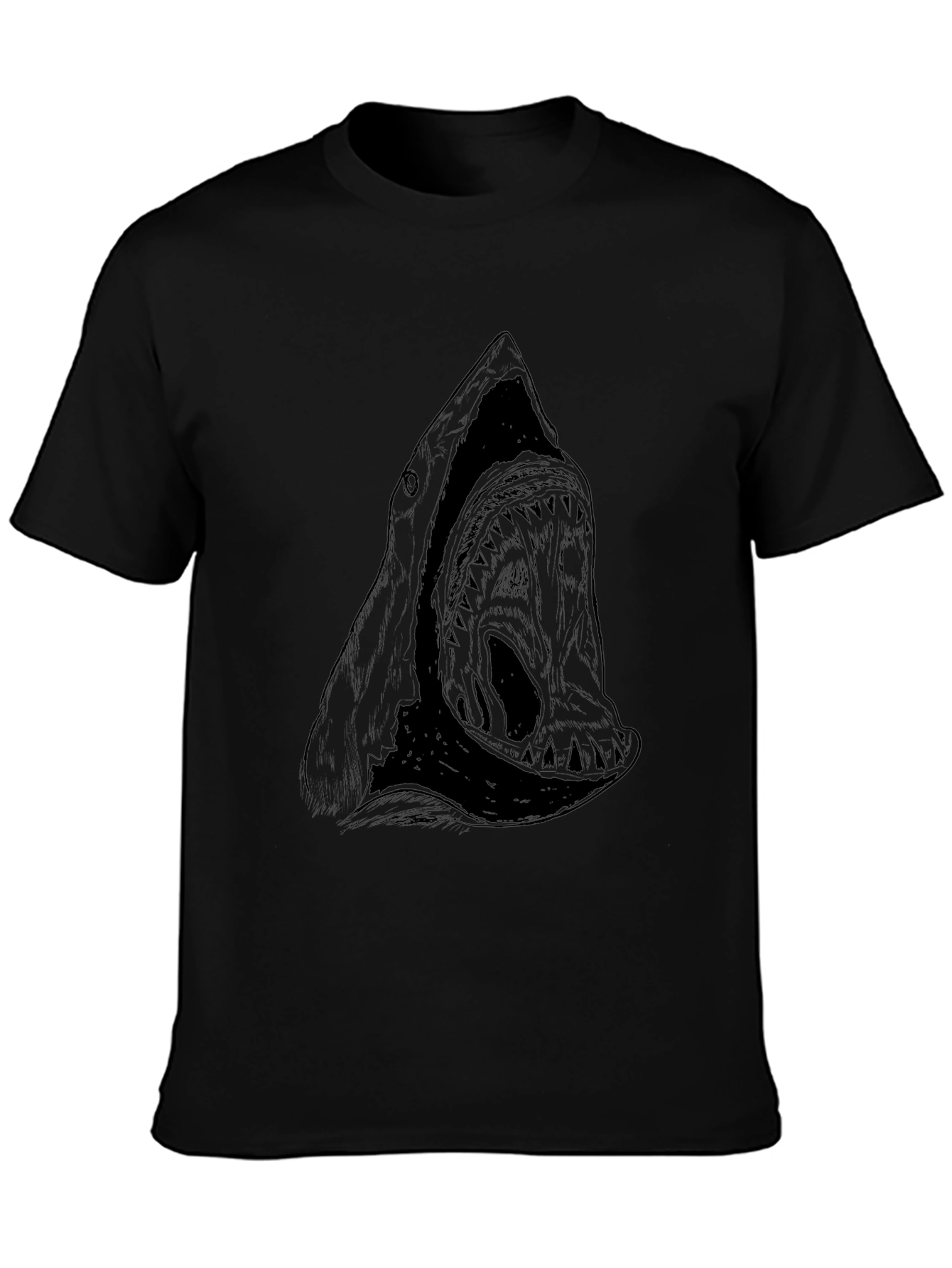Mens Black Shark Graphic Tee