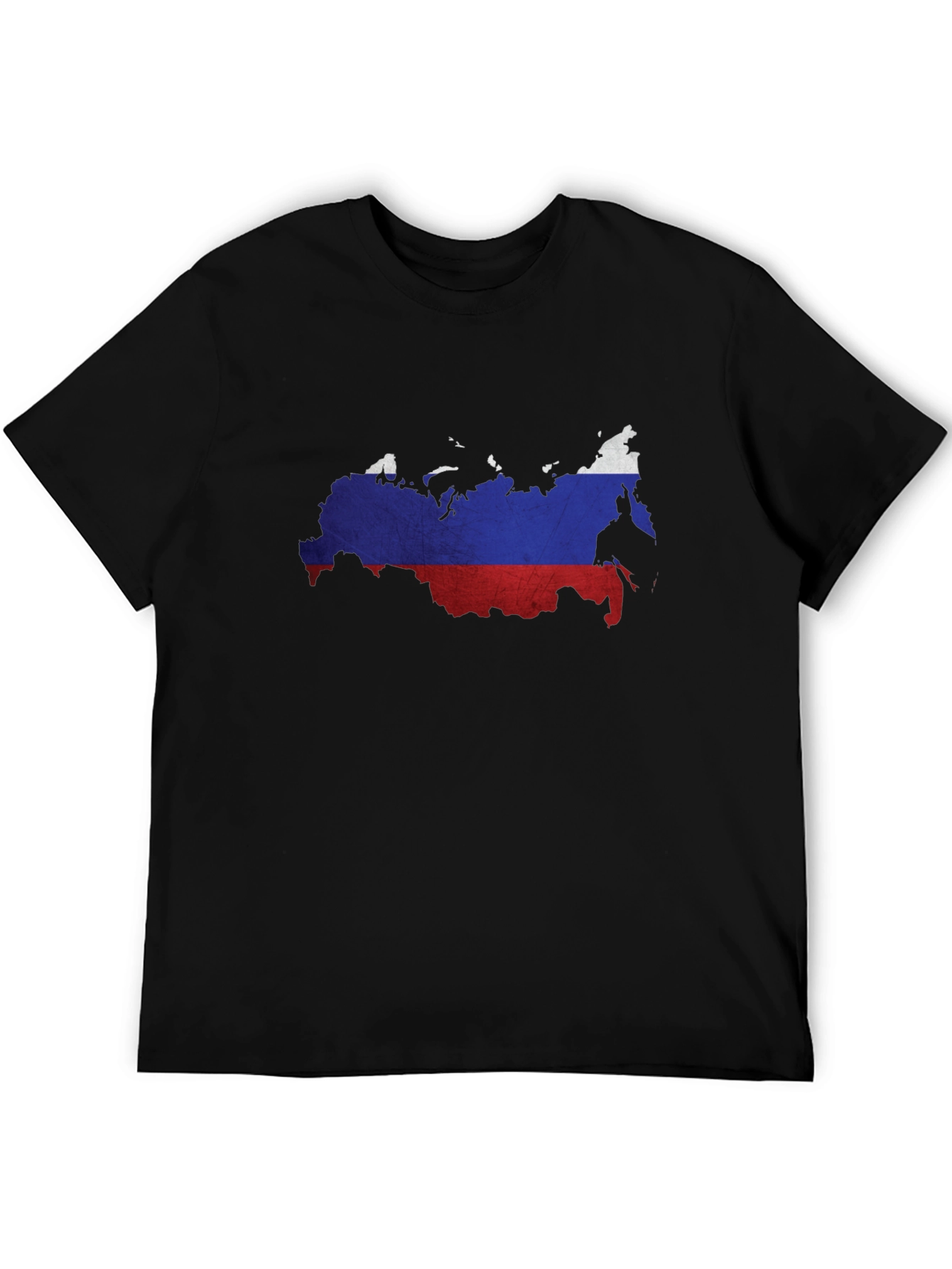 Russia Flag Map Graphic Tee - Black