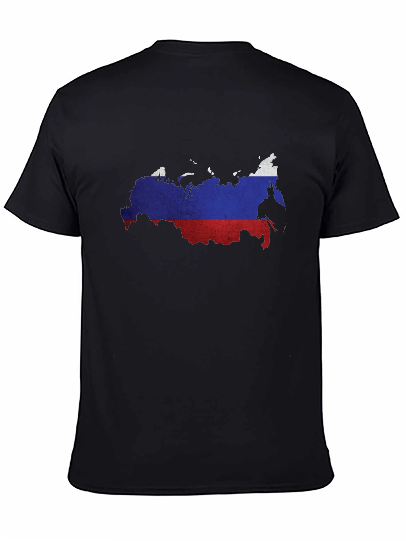 Russia Flag Map Graphic Tee - Black