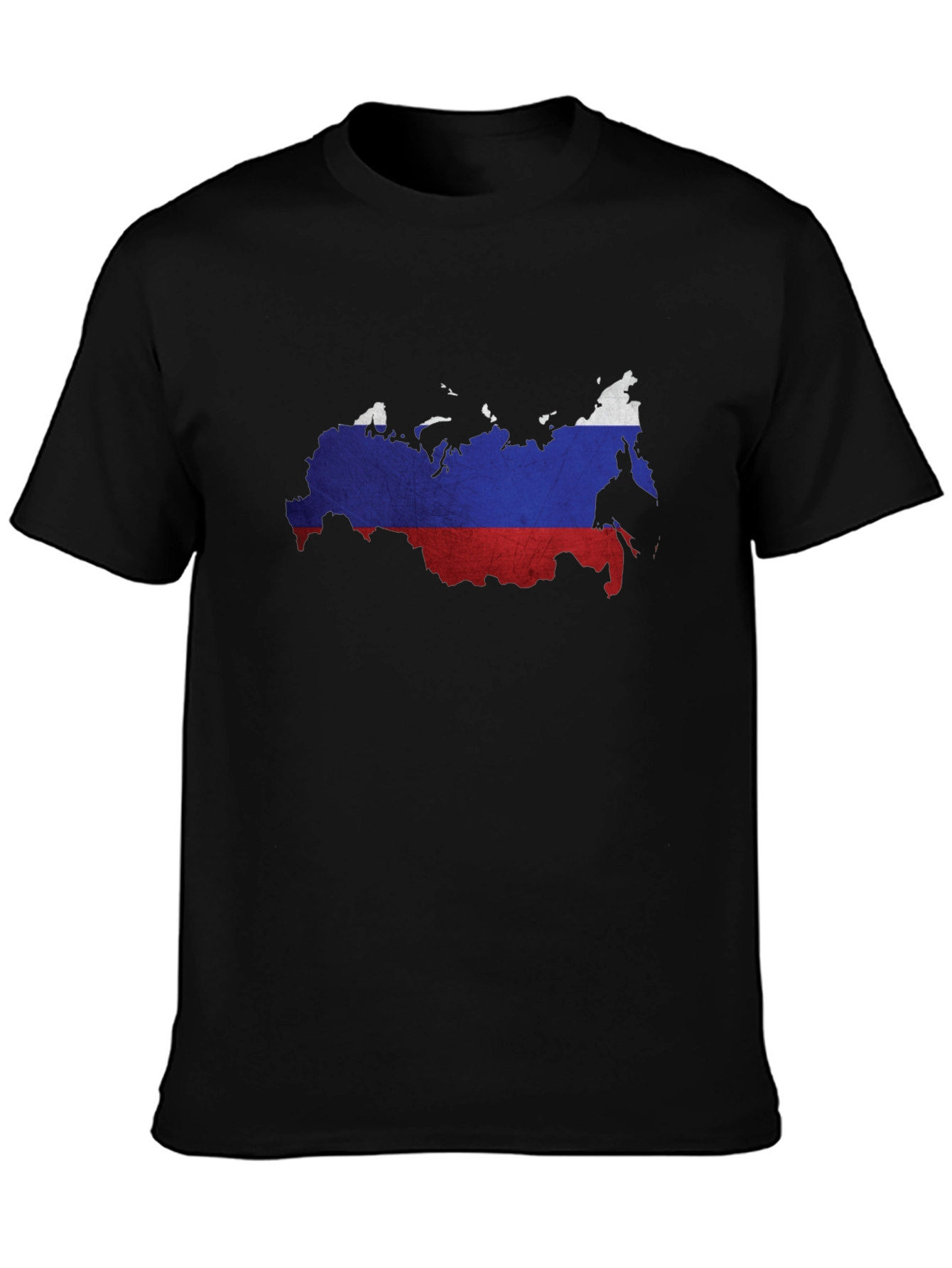 Russia Flag Map Graphic Tee - Black