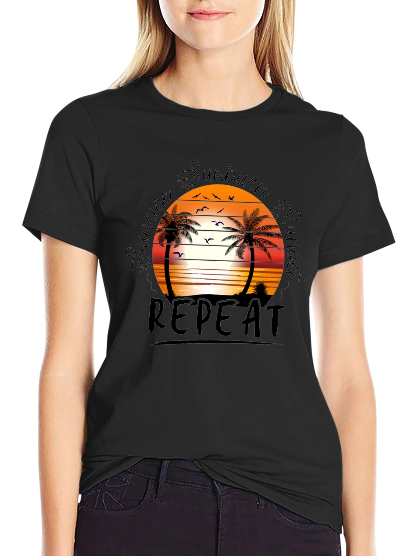 Sunrise Sunburn Sunset Repeat Graphic Tee