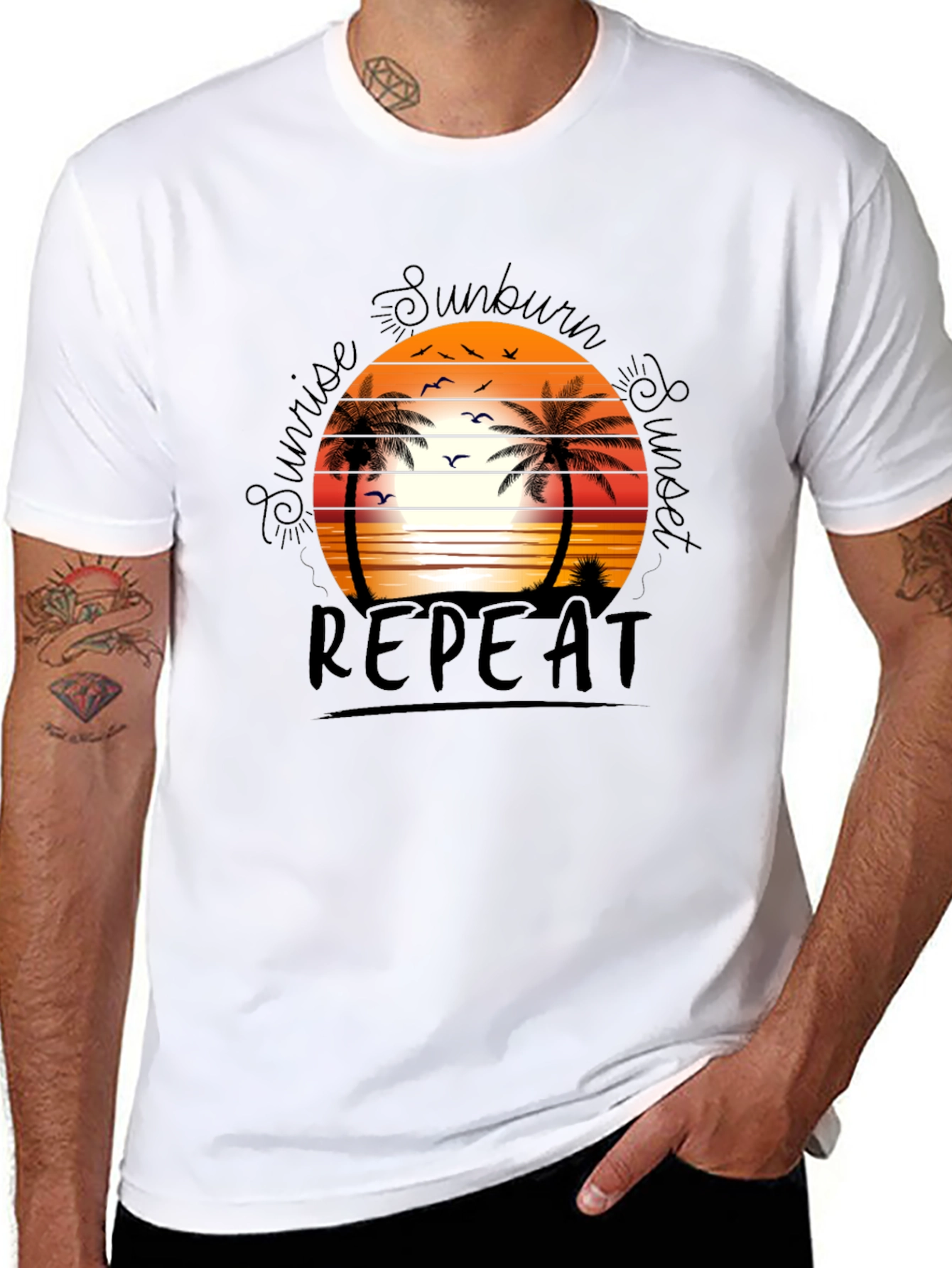 Sunrise Sunburn Sunset Repeat Graphic Tee