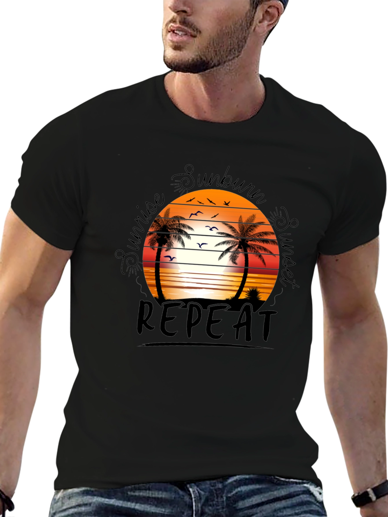 Sunrise Sunburn Sunset Repeat Graphic Tee