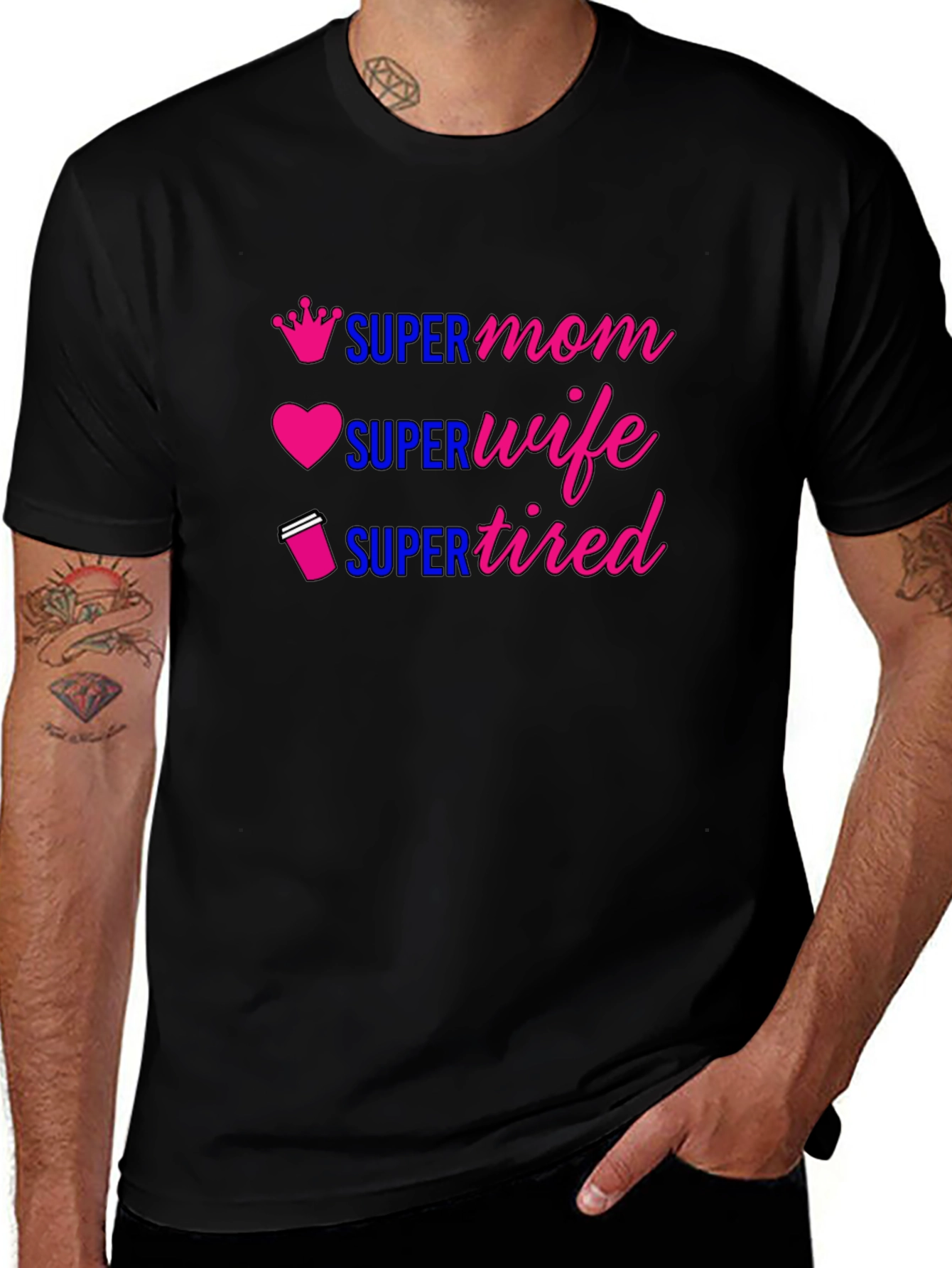 Super Mom Wife Tired Graphic T-Shirt