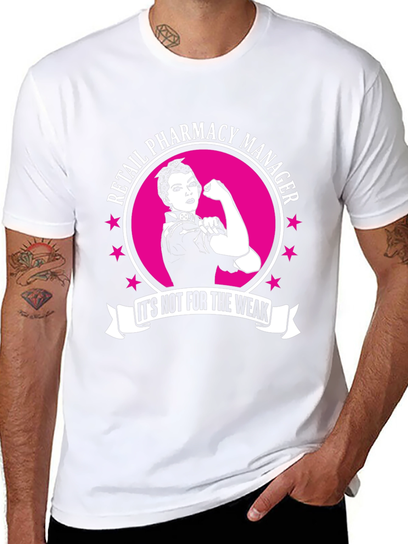 Retail Pharmacy Manager T-Shirt: Strong Woman Design