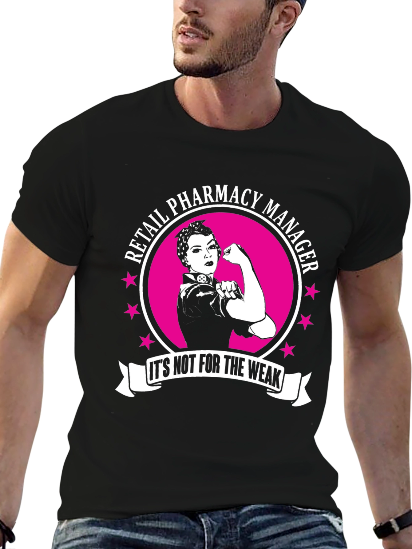Retail Pharmacy Manager T-Shirt: Strong Woman Design