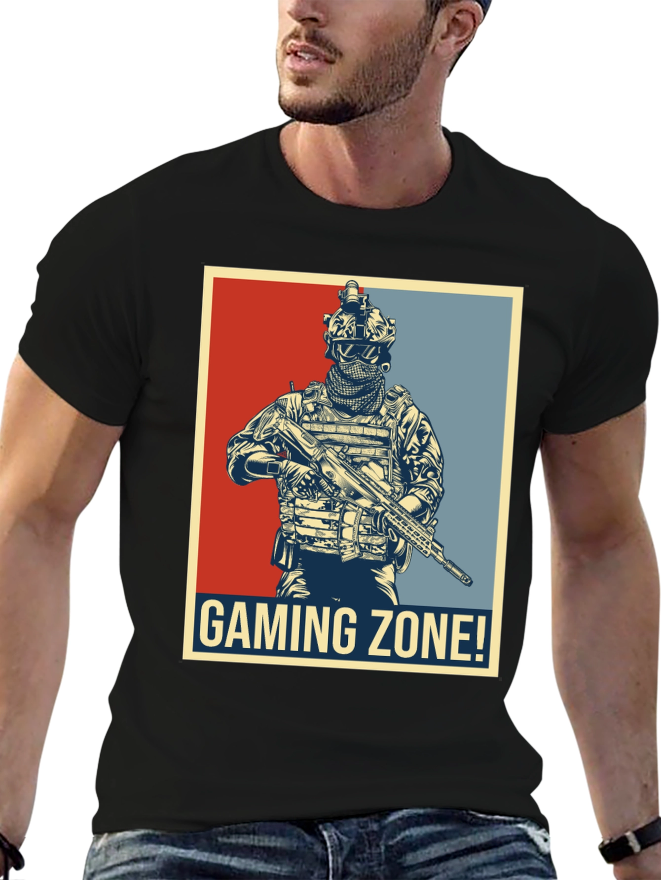 Gaming Zone Soldier T-Shirt - Black