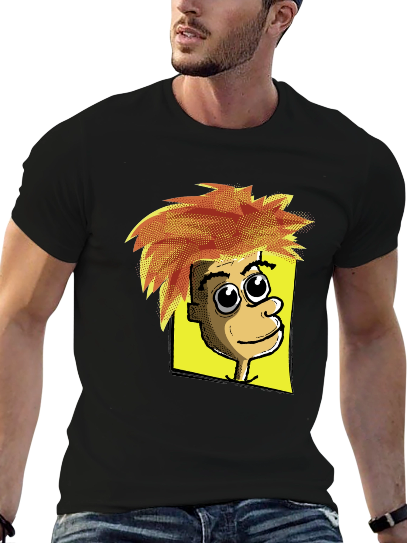 Cartoon Character Graphic Print Black T-Shirt