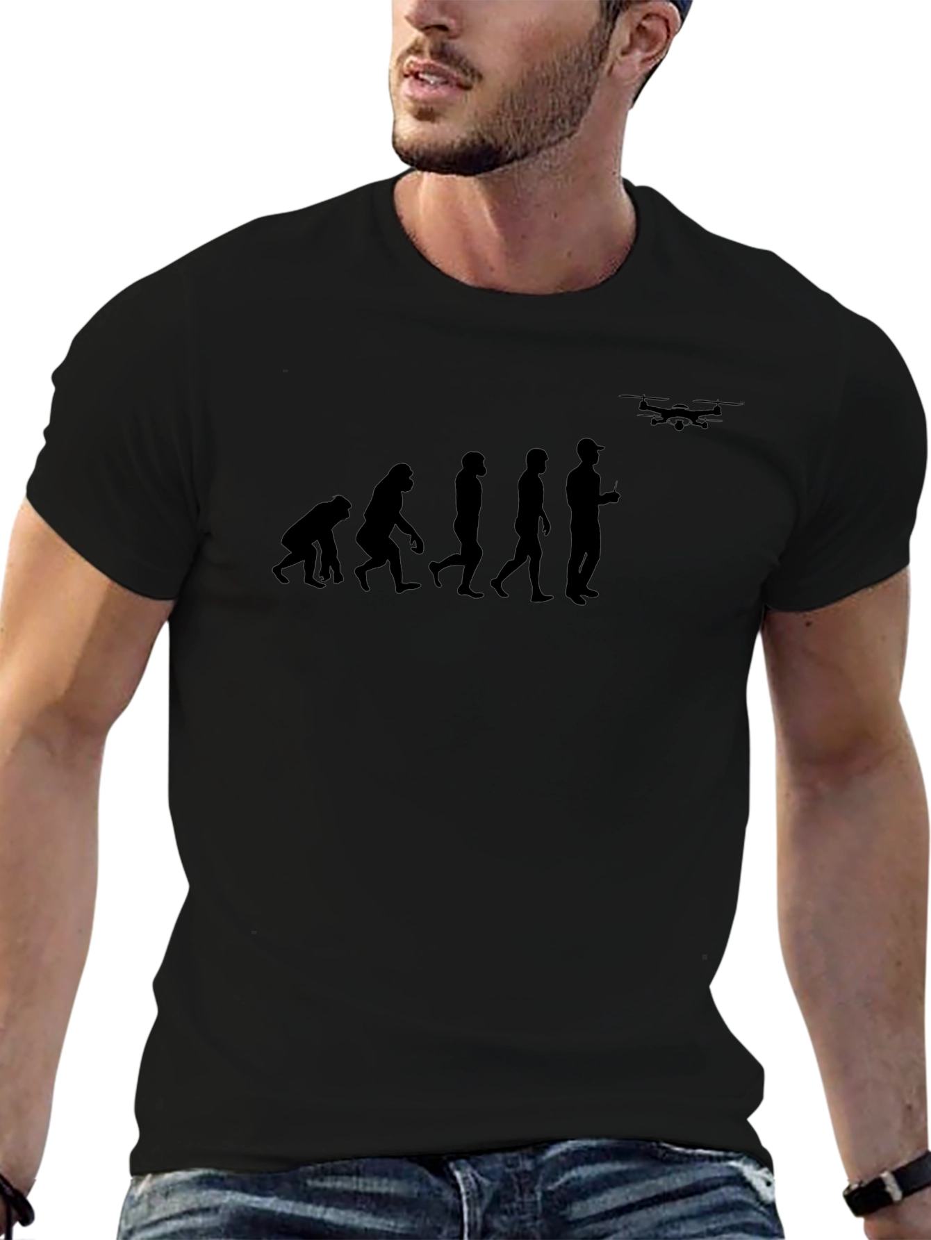 Evolution of Drone Pilot Black T-Shirt
