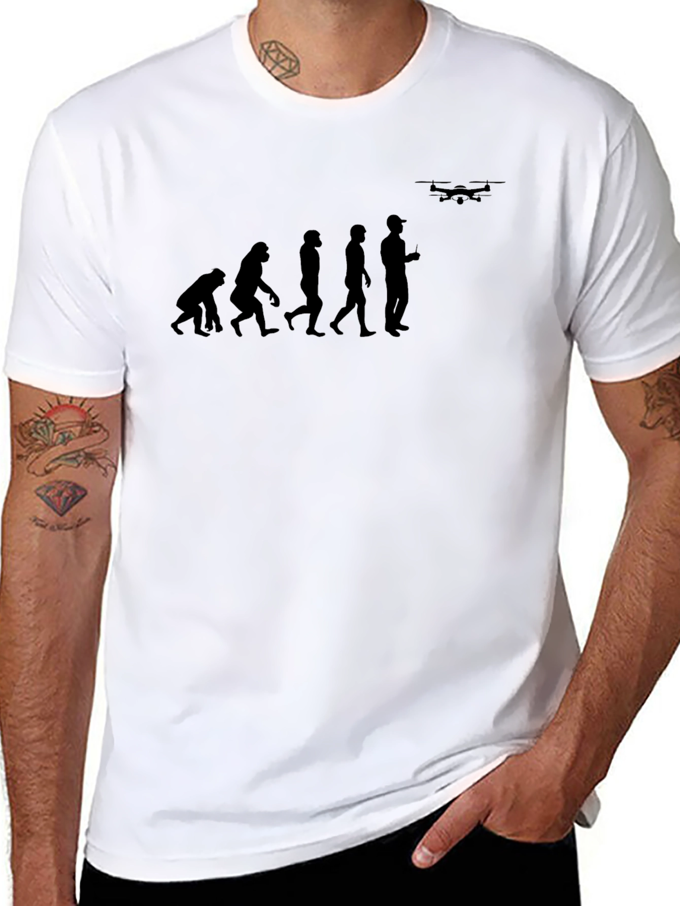 Evolution of Drone Pilot Black T-Shirt