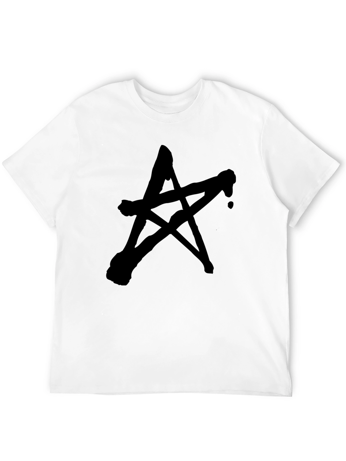 Distressed Star Graphic Black T-Shirt