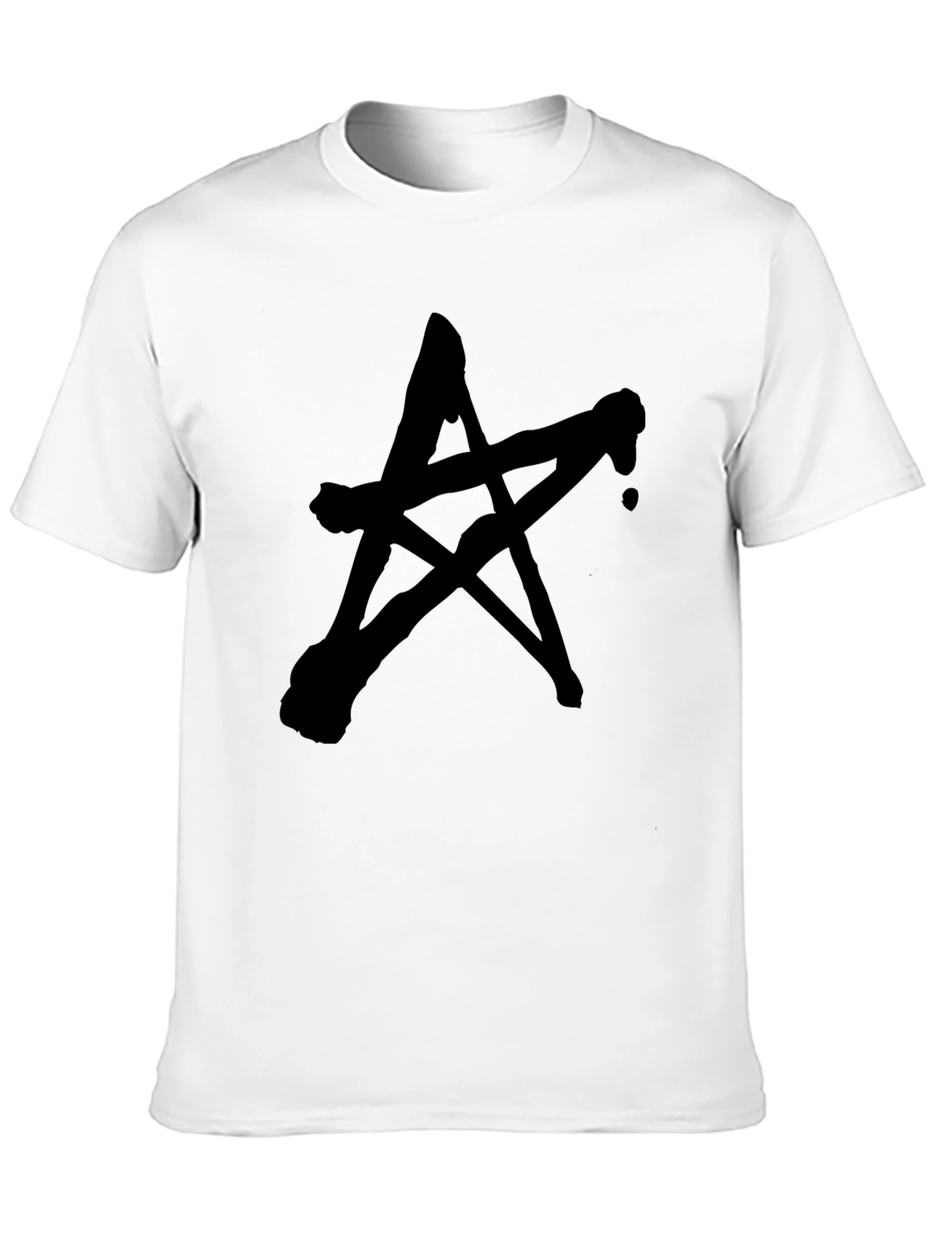 Distressed Star Graphic Black T-Shirt