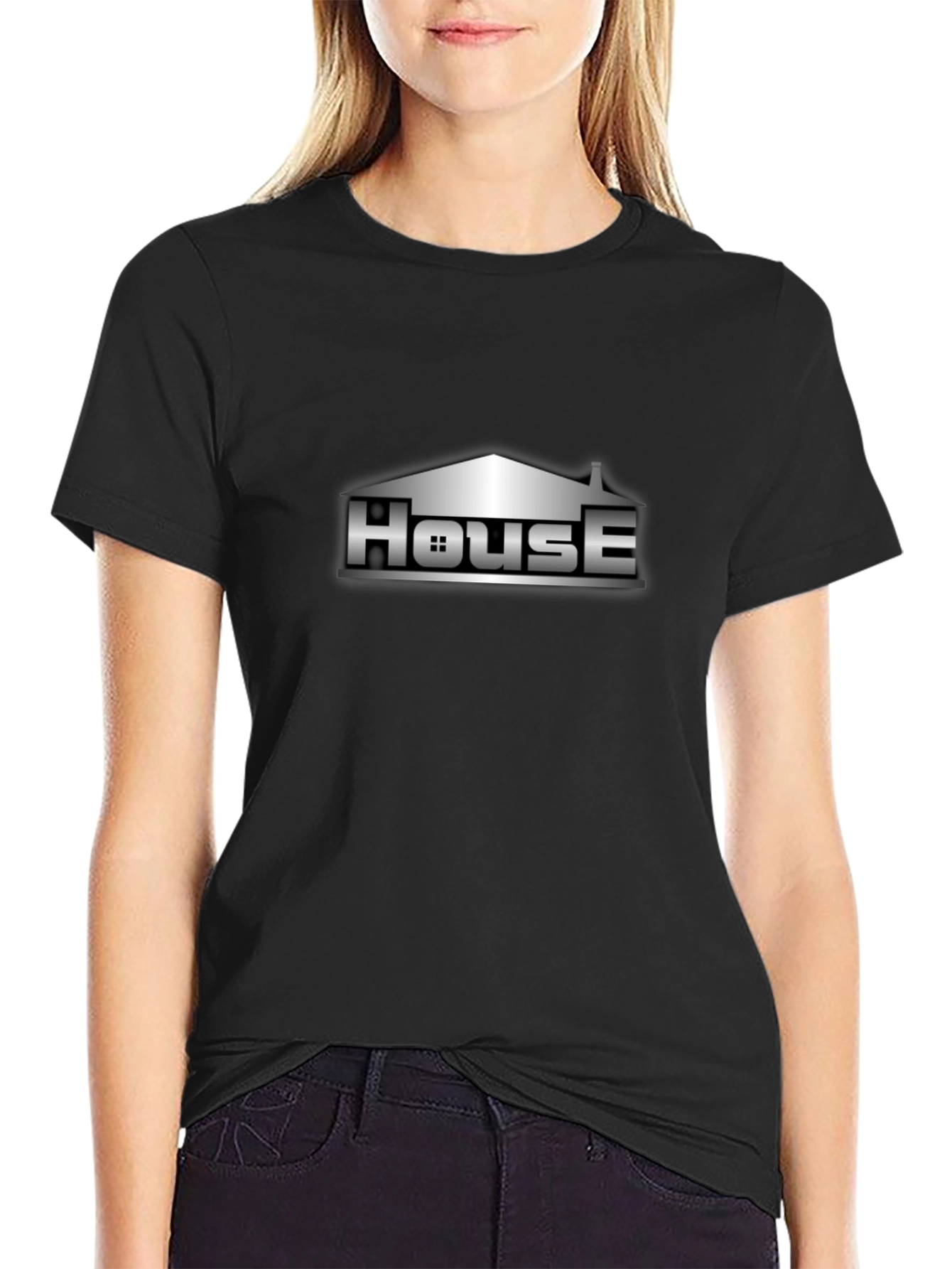 House Graphic Tee - Urban Style Black T-Shirt