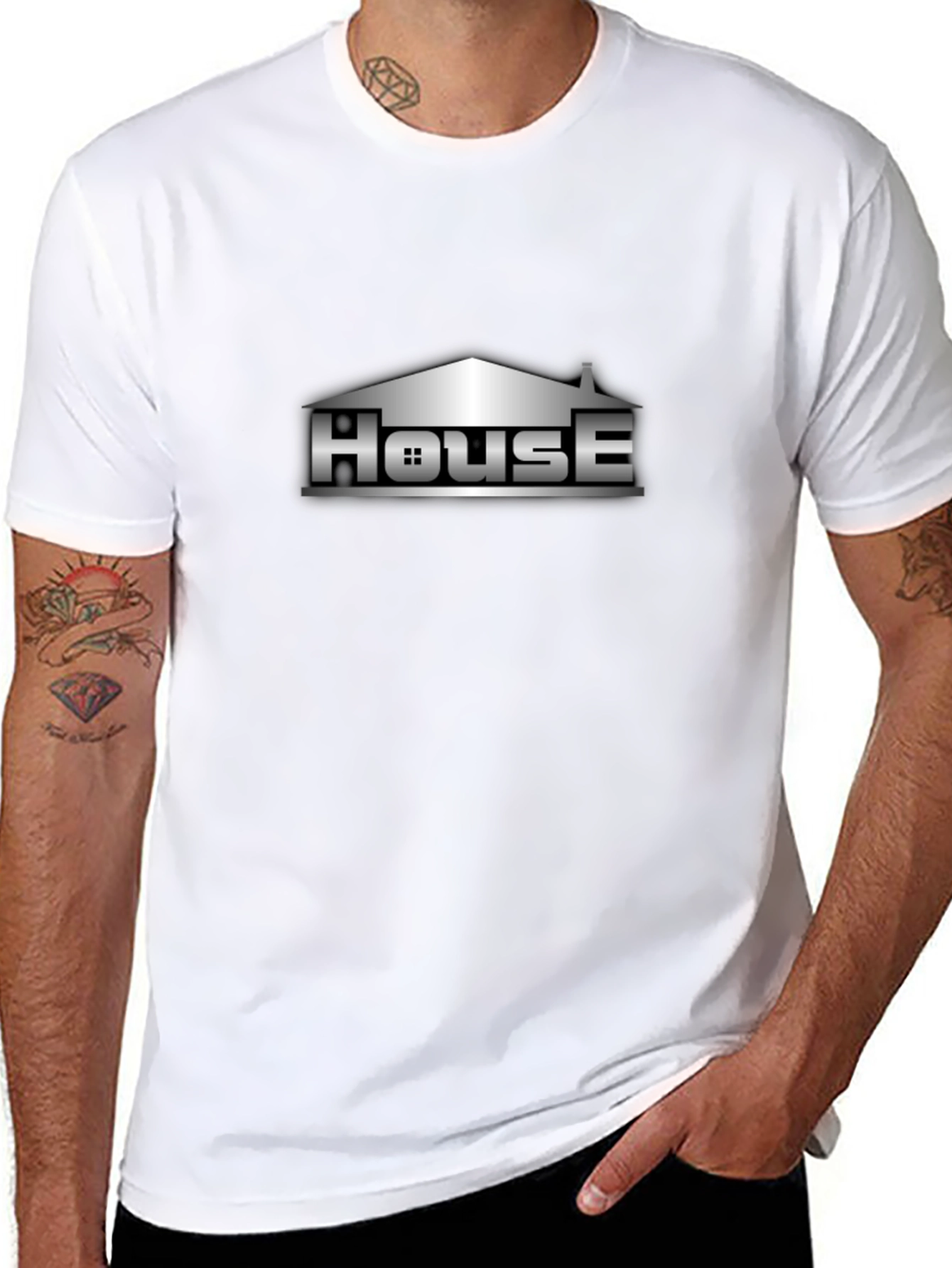 House Graphic Tee - Urban Style Black T-Shirt