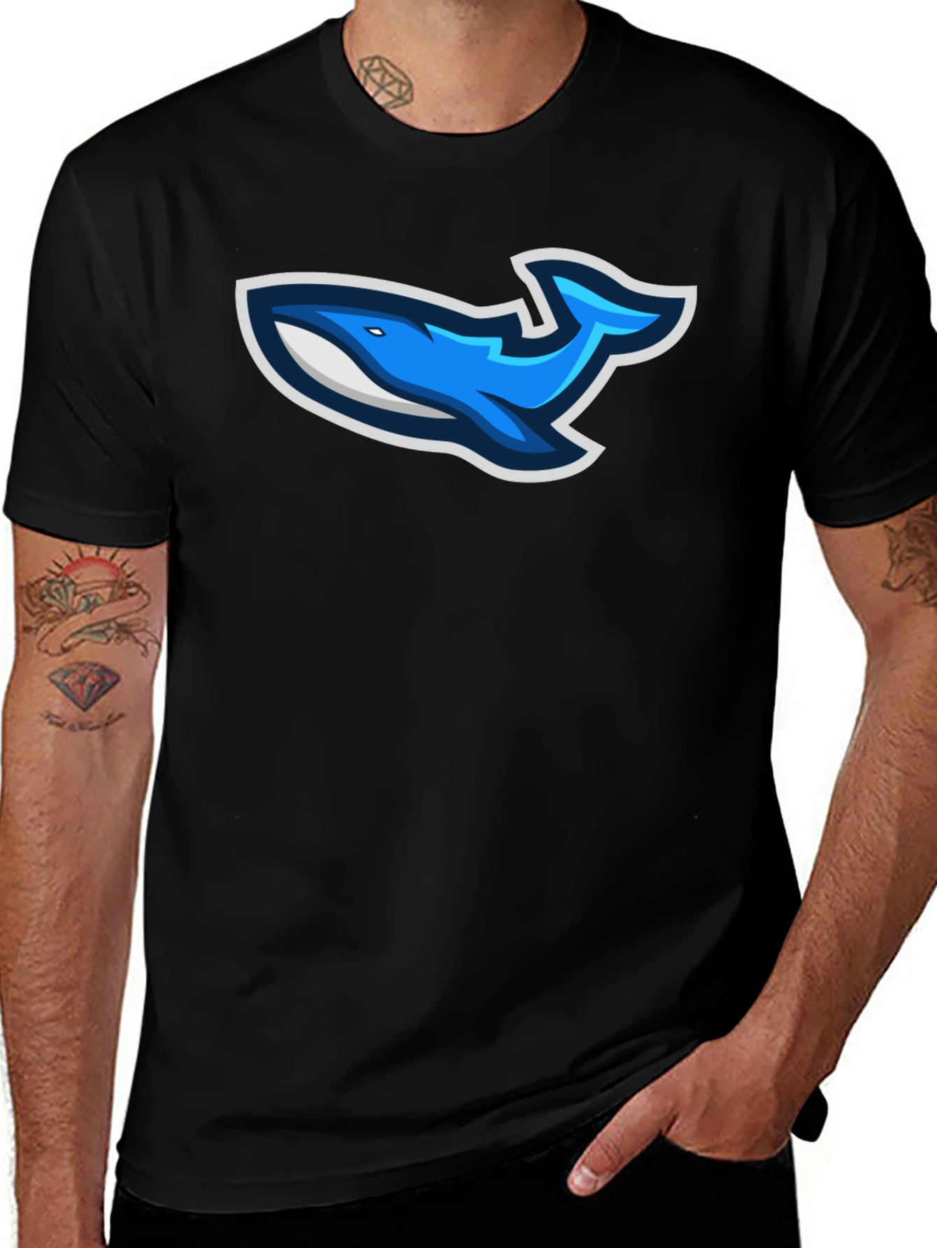Blue Whale Graphic T-Shirt - Casual Style