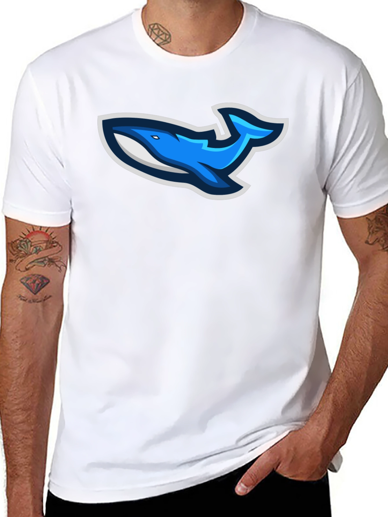 Blue Whale Graphic T-Shirt - Casual Style