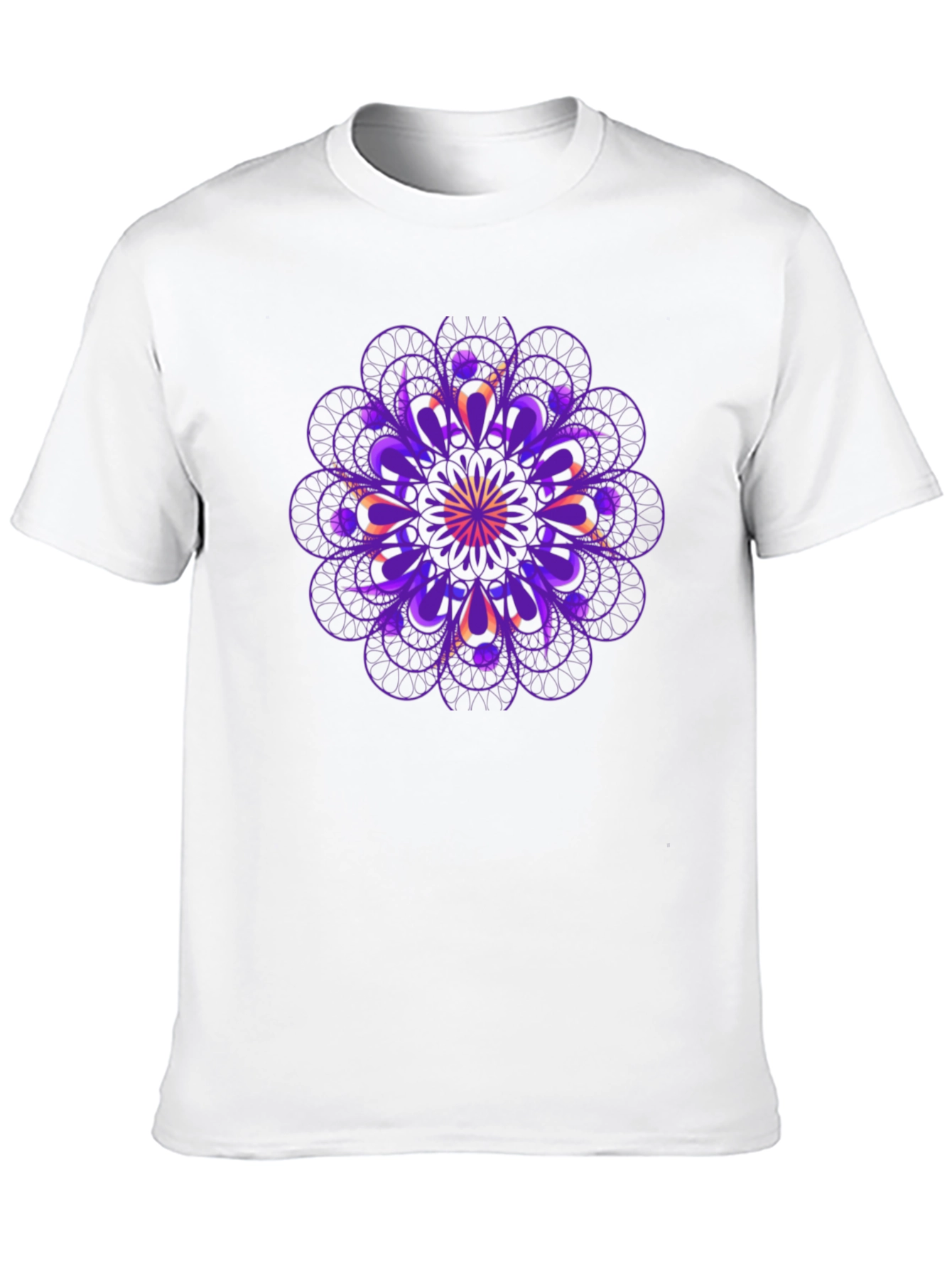 Geometric Mandala Graphic Tee - Black