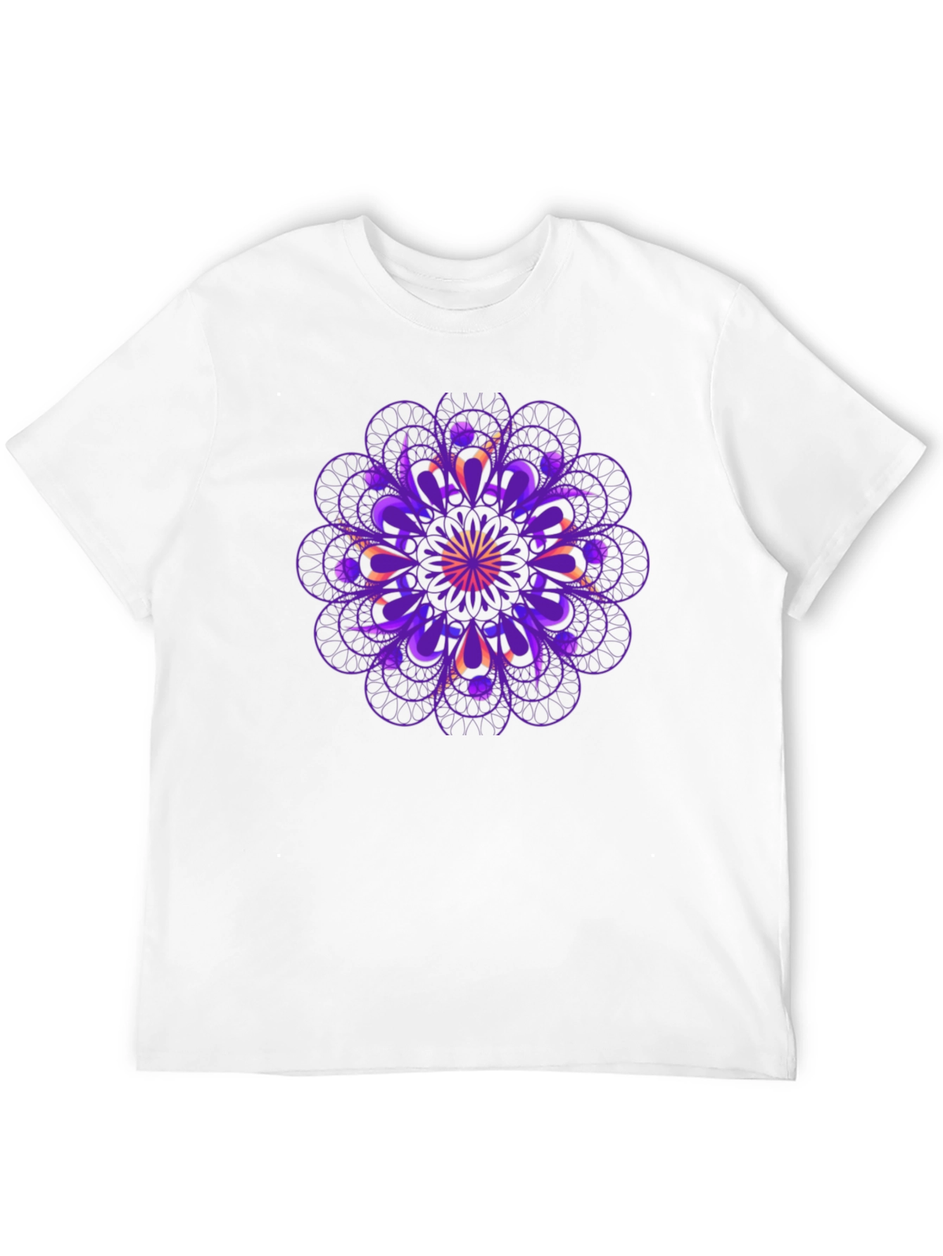 Geometric Mandala Graphic Tee - Black