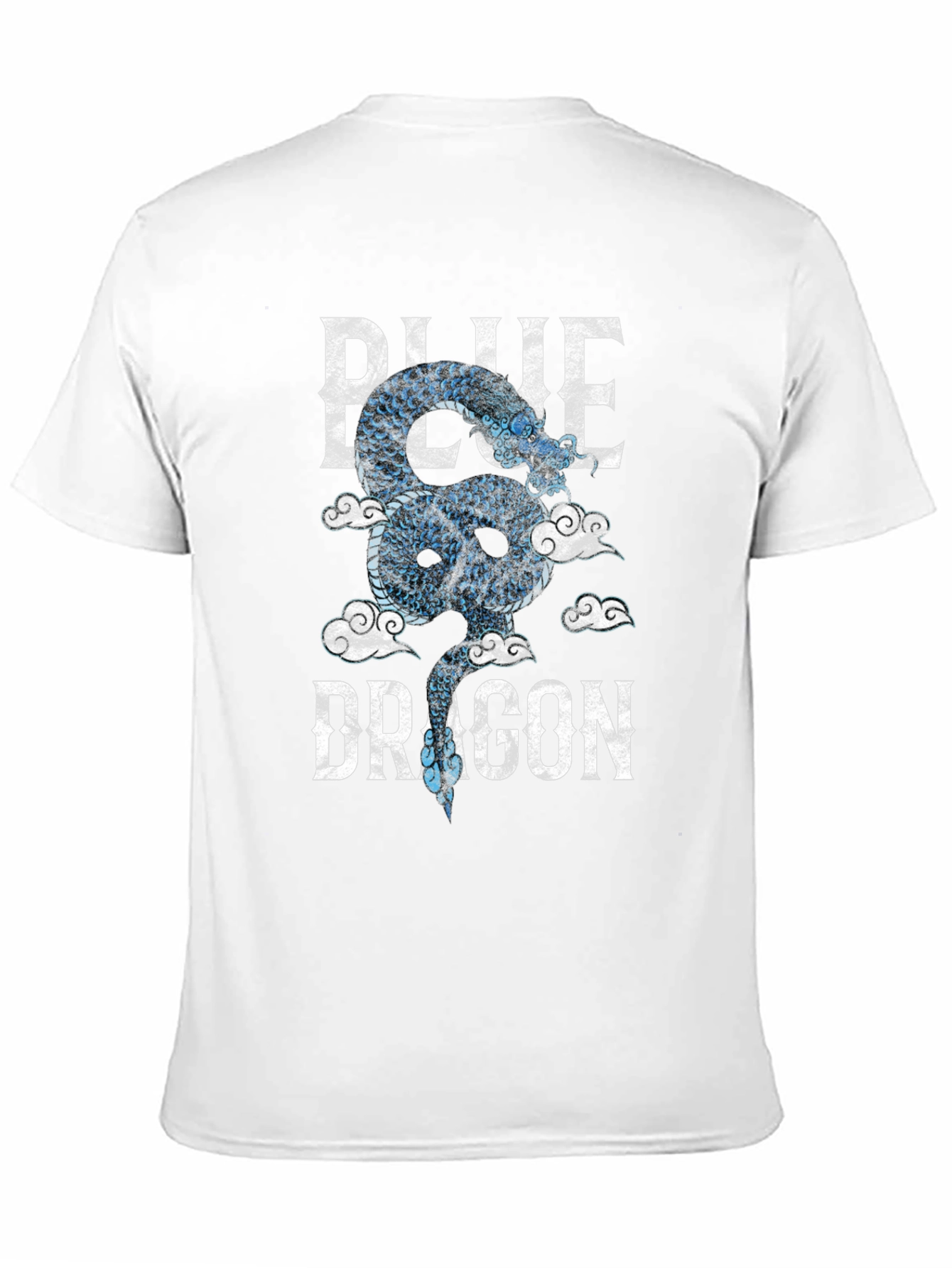 Blue Dragon Graphic Tee - Mens Black Cotton T-Shirt