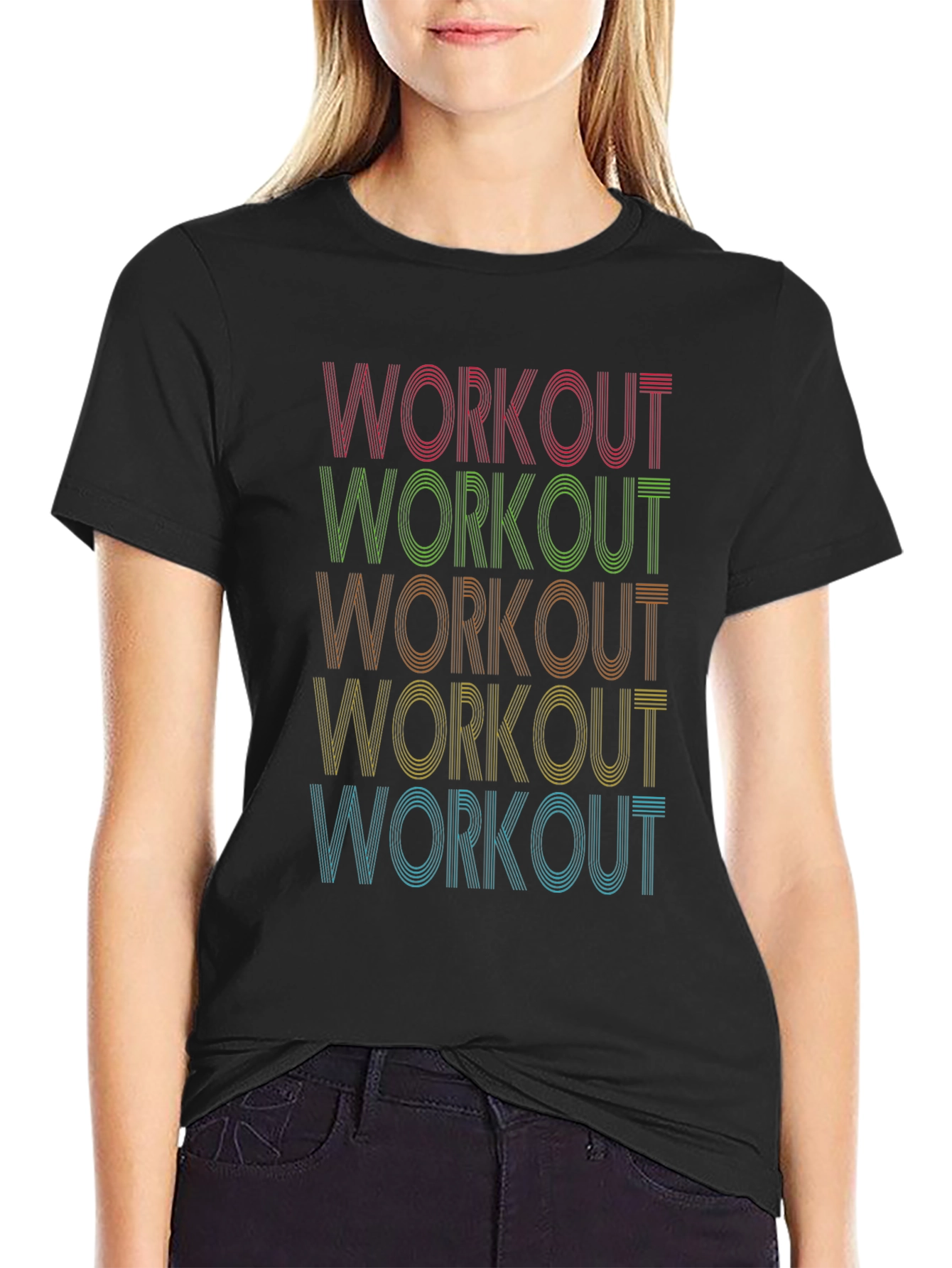 Workout Graphic Tee - Retro Fitness Shirt