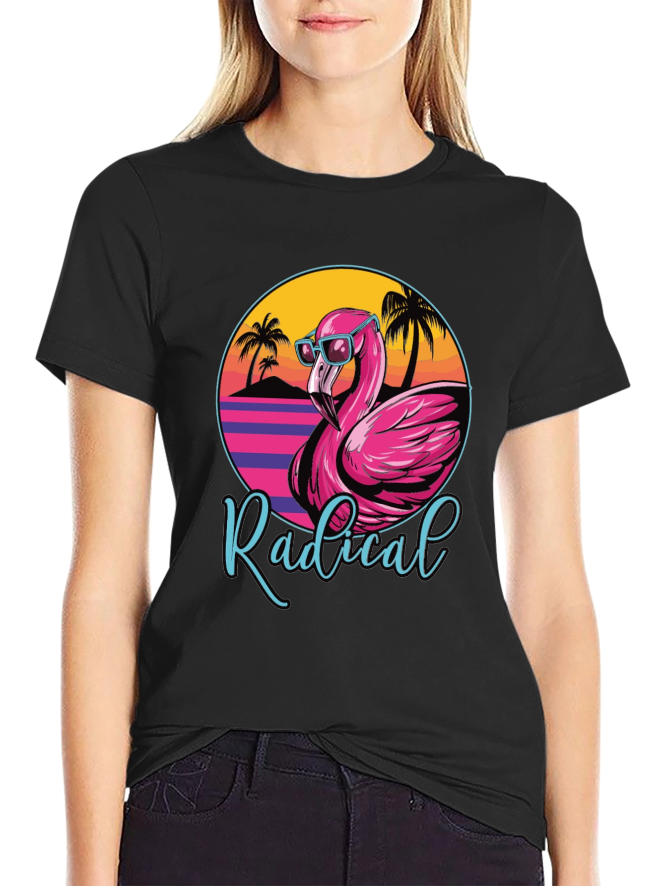 Radical Flamingo Graphic Tee - Retro Summer Vibes