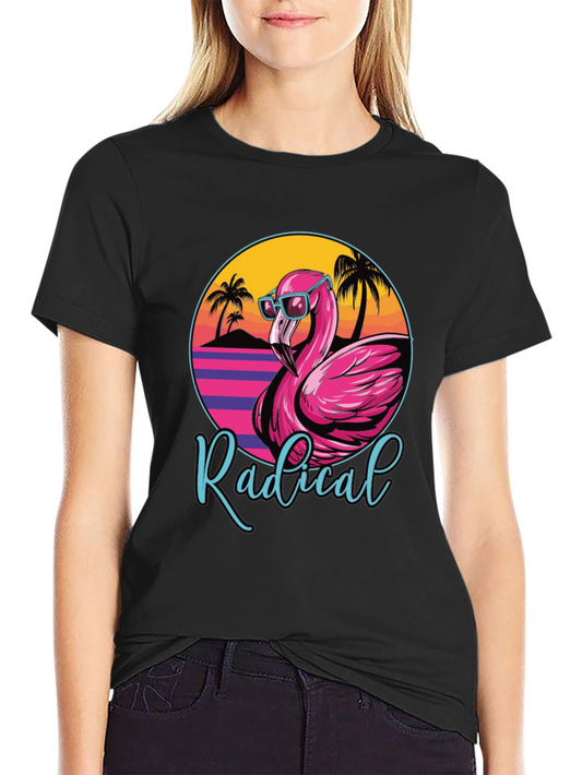 Radical Flamingo Graphic Tee - Retro Summer Vibes