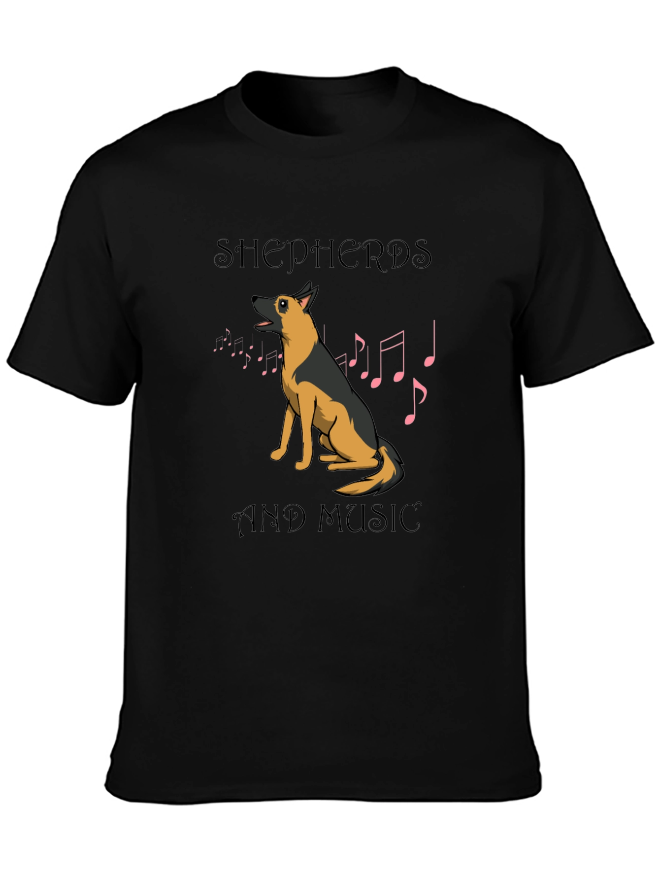 German Shepherd Music T-Shirt - Dog Lover Tee