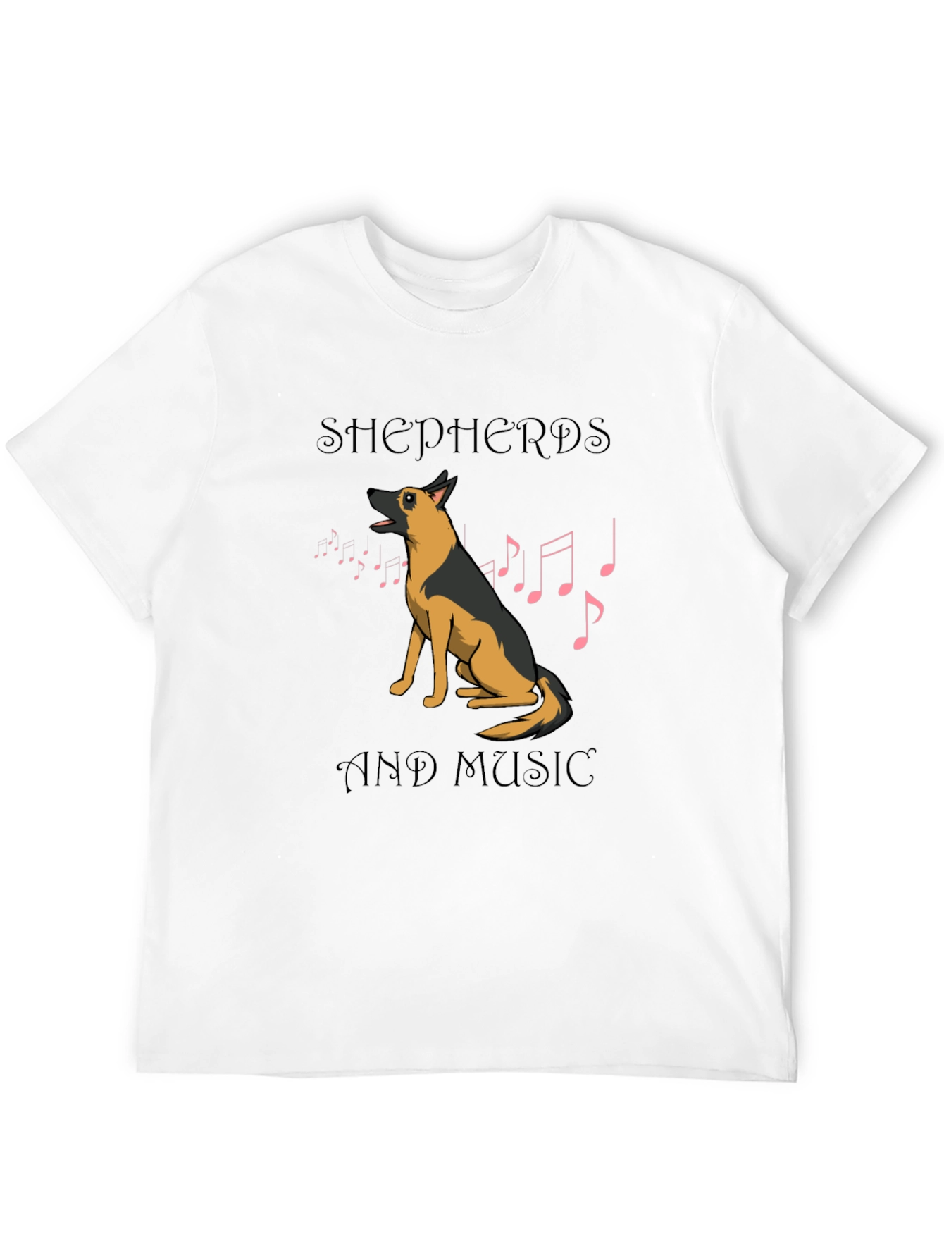 German Shepherd Music T-Shirt - Dog Lover Tee
