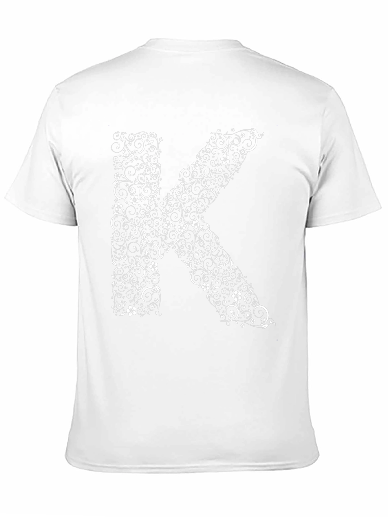 Floral Letter K Black T-Shirt