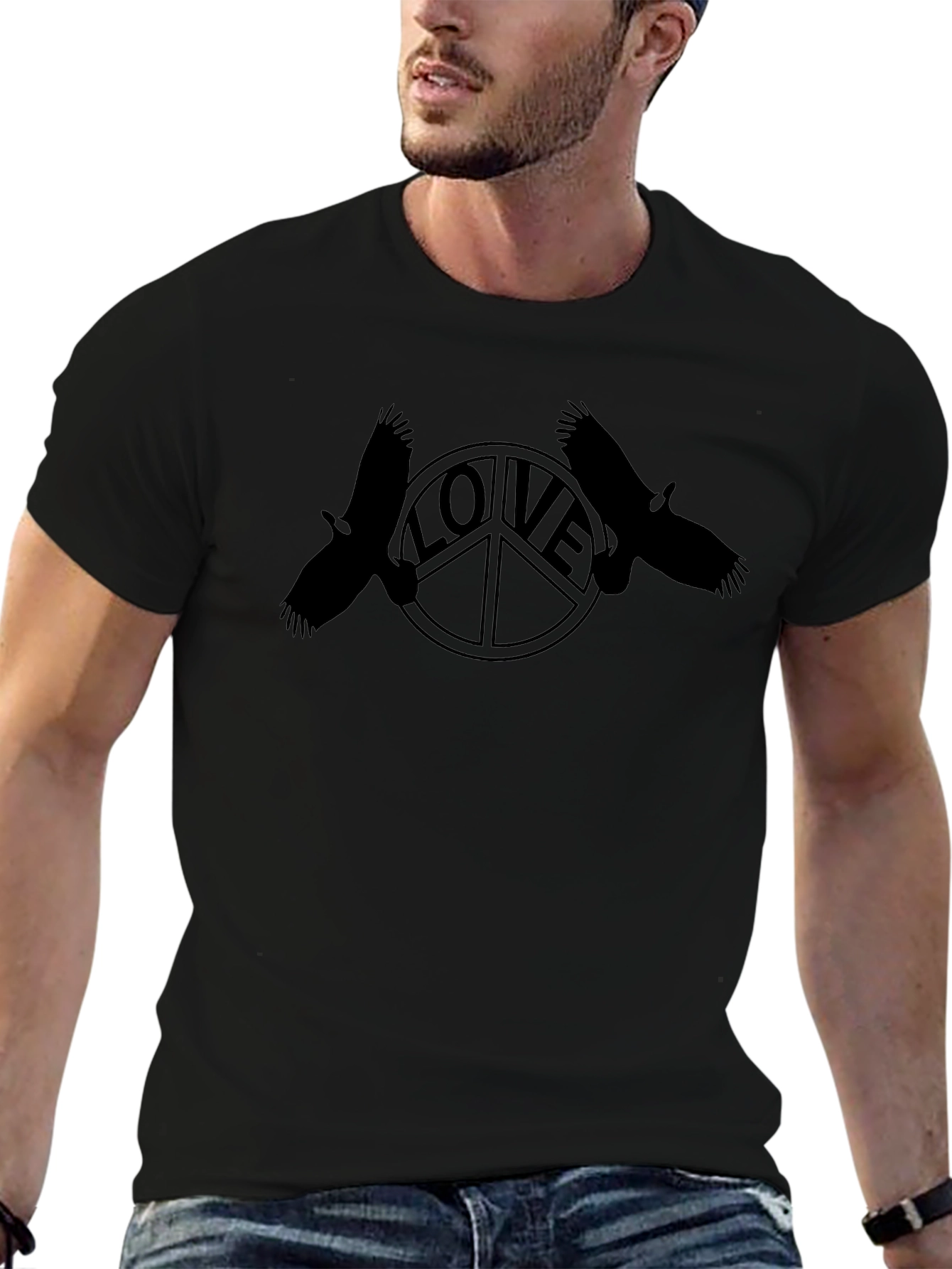 Peace & Love Raven Graphic T-Shirt