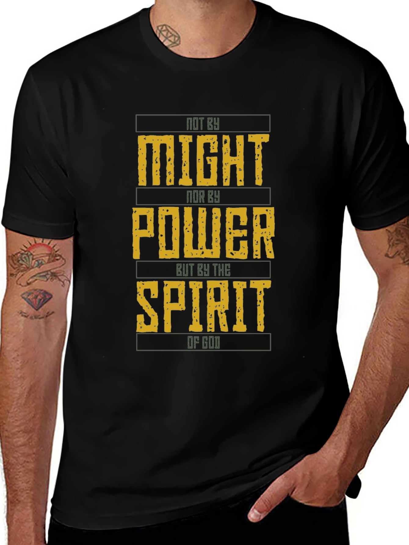 Not By Might Christian T-Shirt