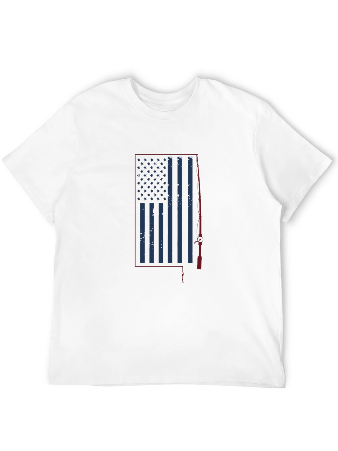 American Flag Fishing T-Shirt - Patriotic Angler Tee