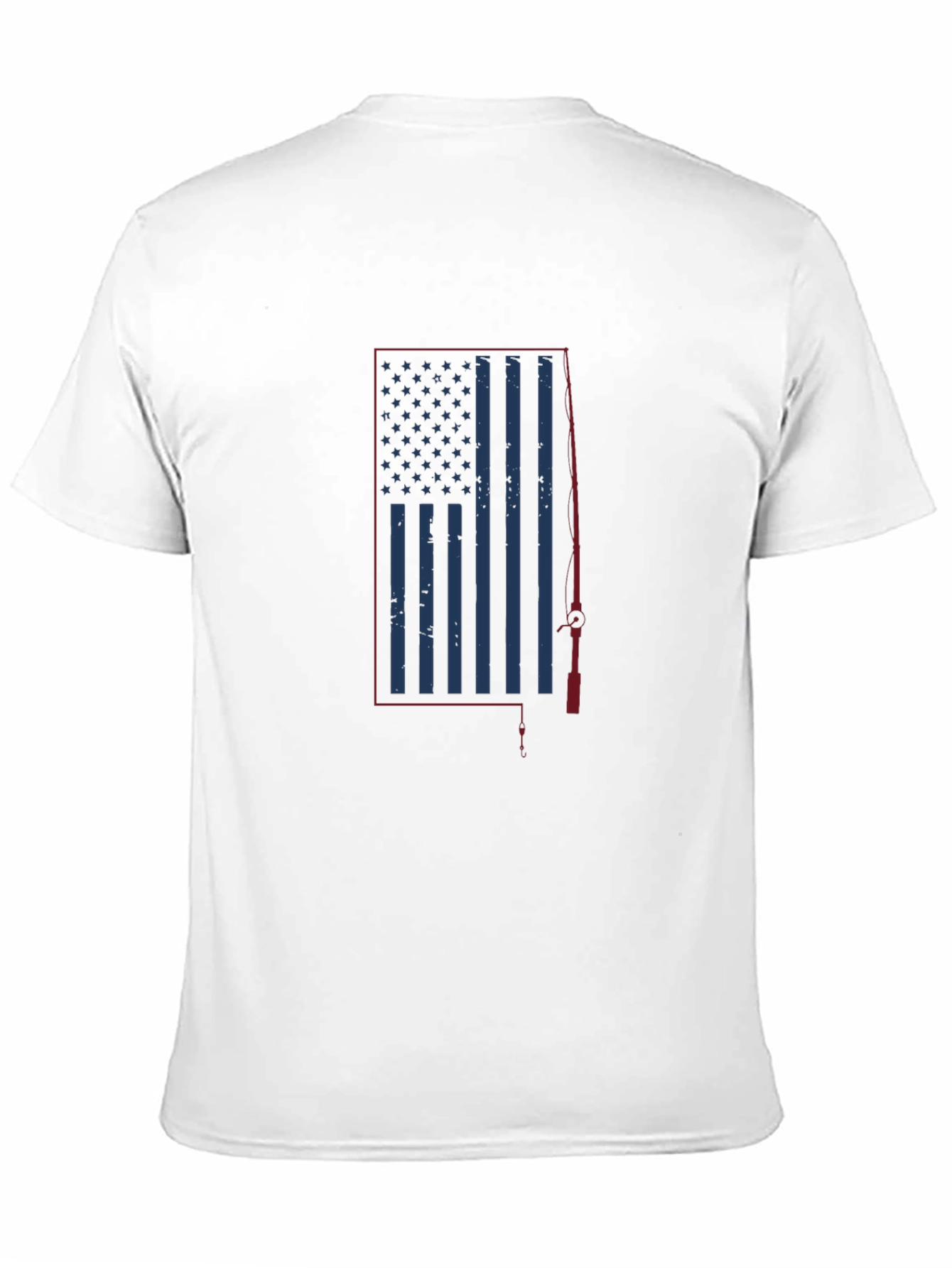 American Flag Fishing T-Shirt - Patriotic Angler Tee