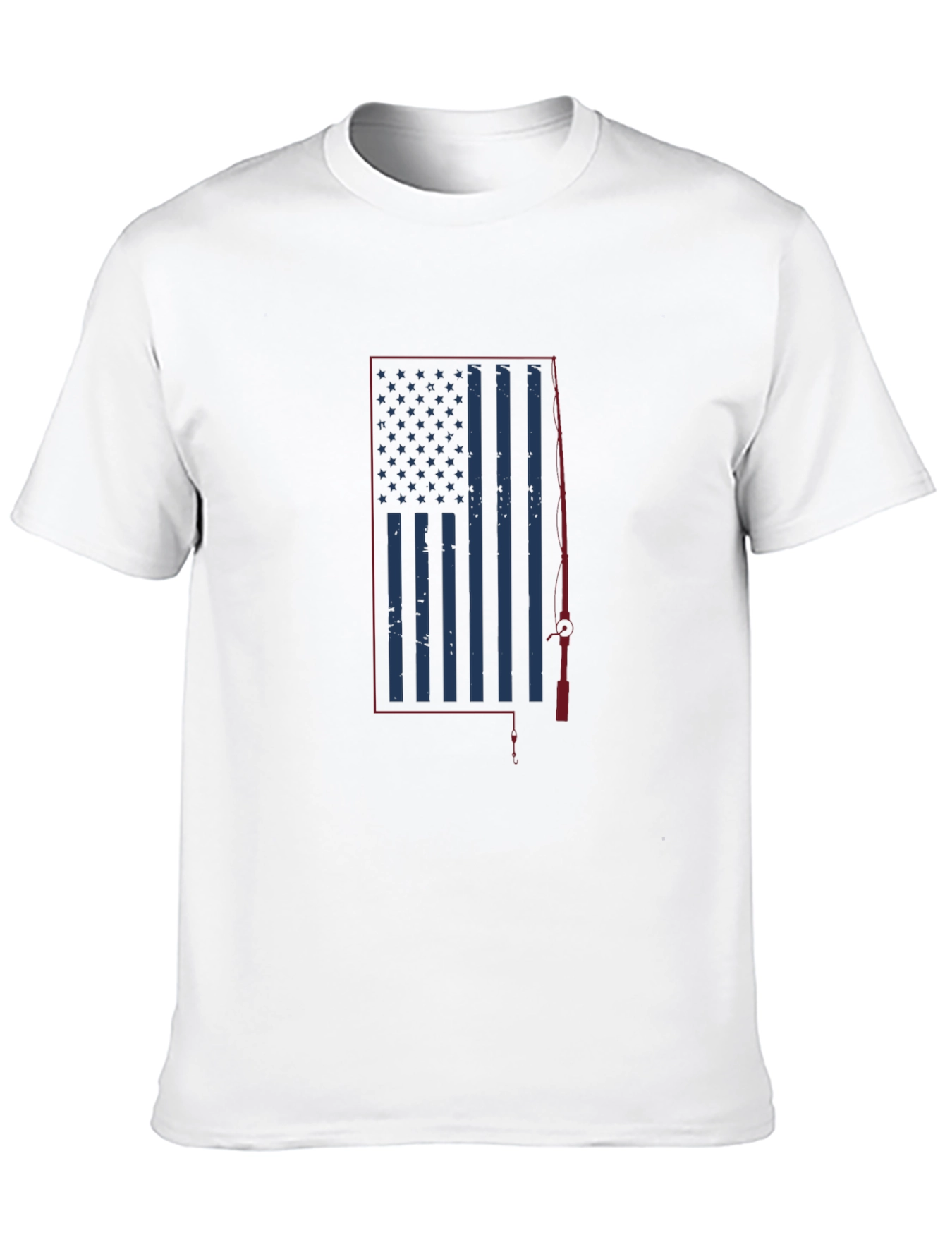 American Flag Fishing T-Shirt - Patriotic Angler Tee