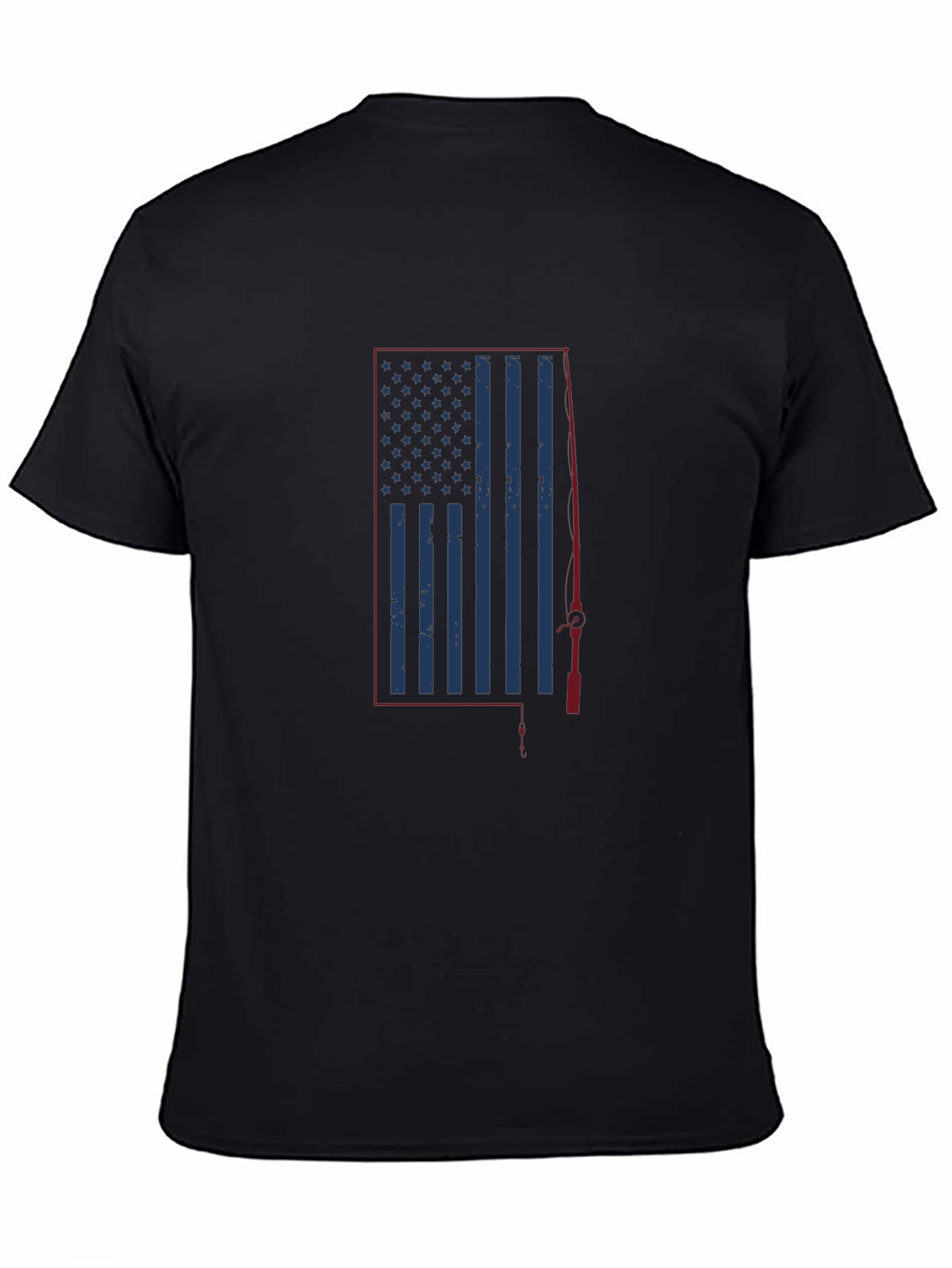 American Flag Fishing T-Shirt - Patriotic Angler Tee