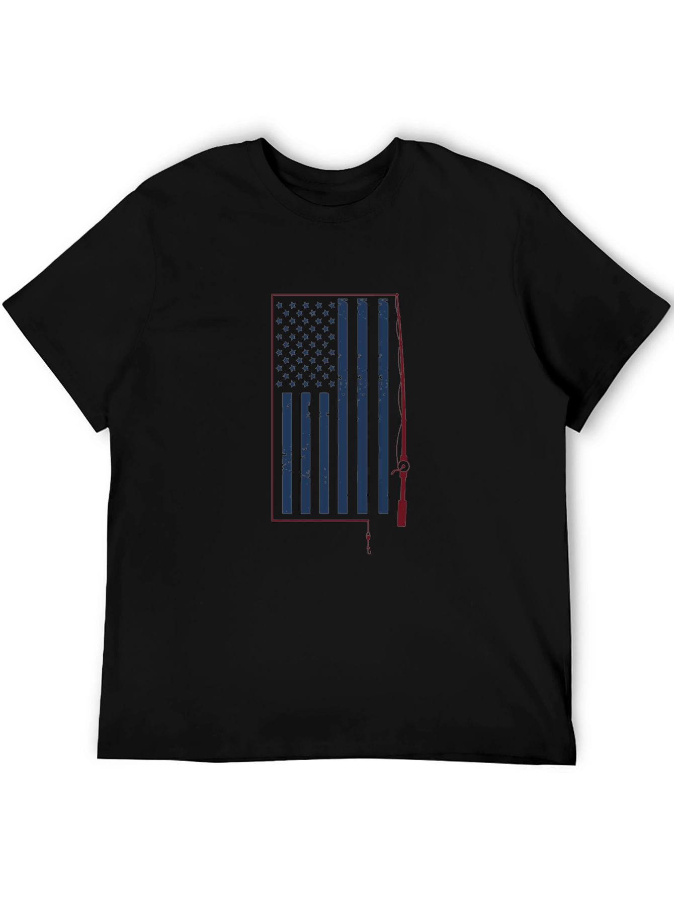 American Flag Fishing T-Shirt - Patriotic Angler Tee
