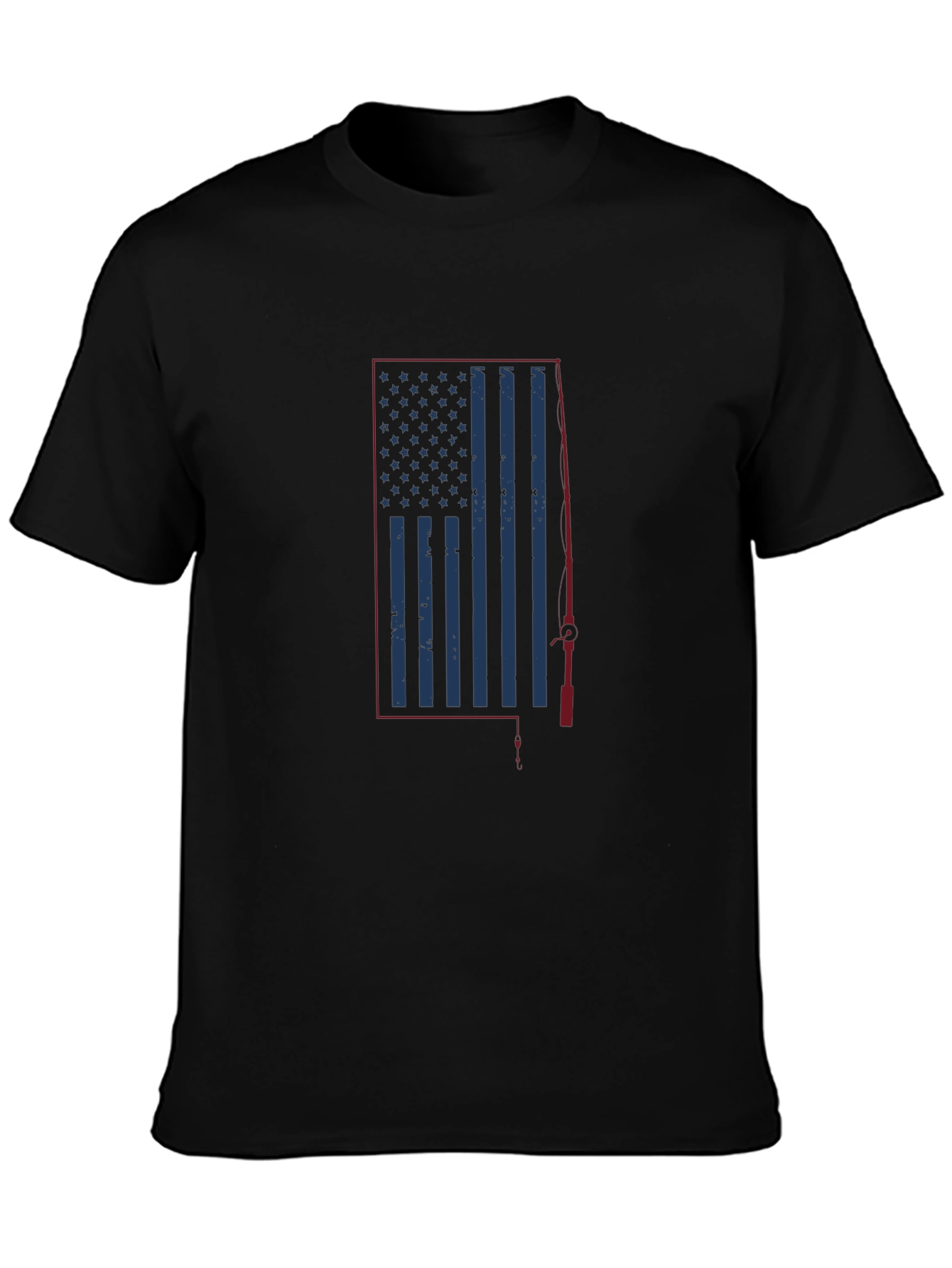 American Flag Fishing T-Shirt - Patriotic Angler Tee